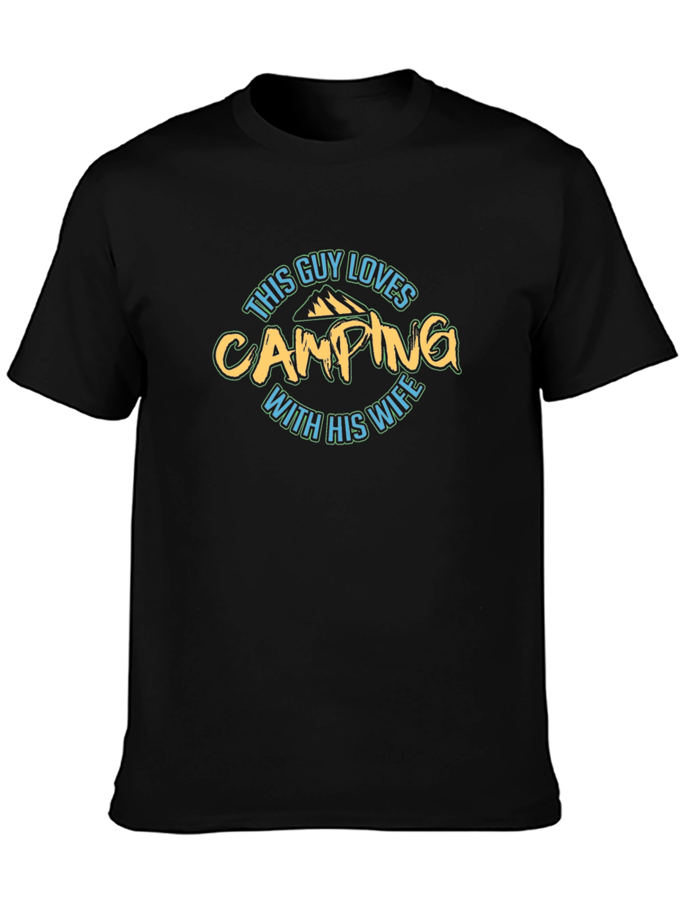 Black This Guy Loves Camping with Wife T-Shirt view 3