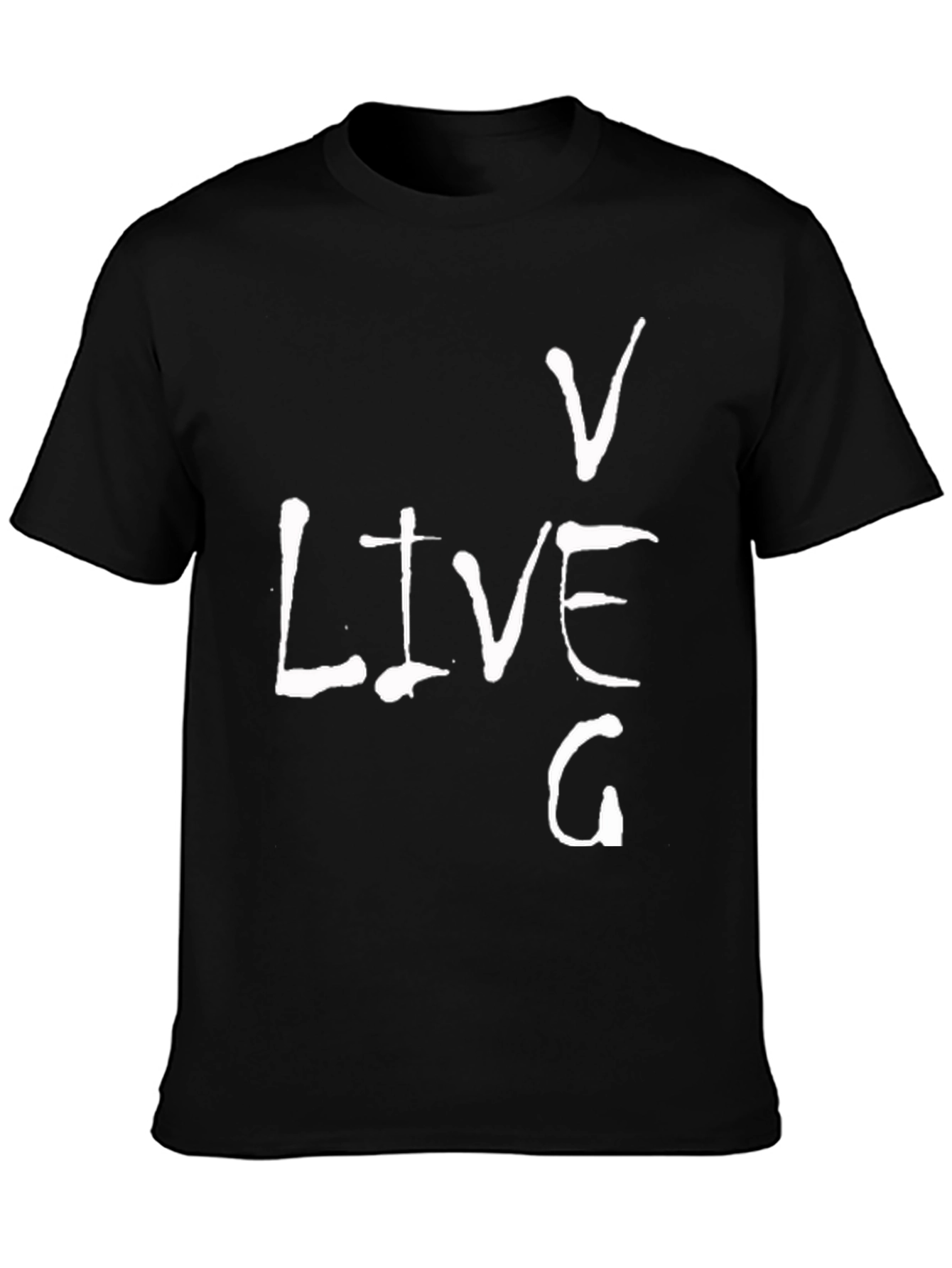 Black Live V G Men's Black Graphic T-Shirt view 3
