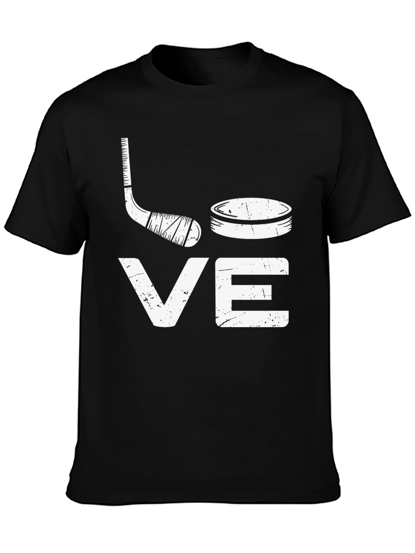Black Hockey Love T-Shirt - Sporty Graphic Tee view 3