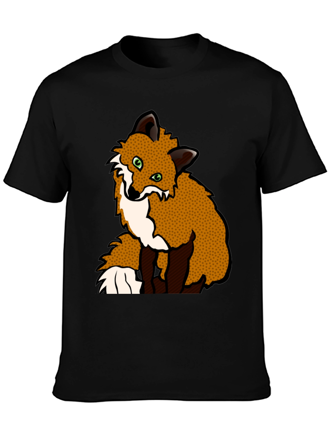 Black Fox Graphic T-Shirt - Black Cotton Tee view 3