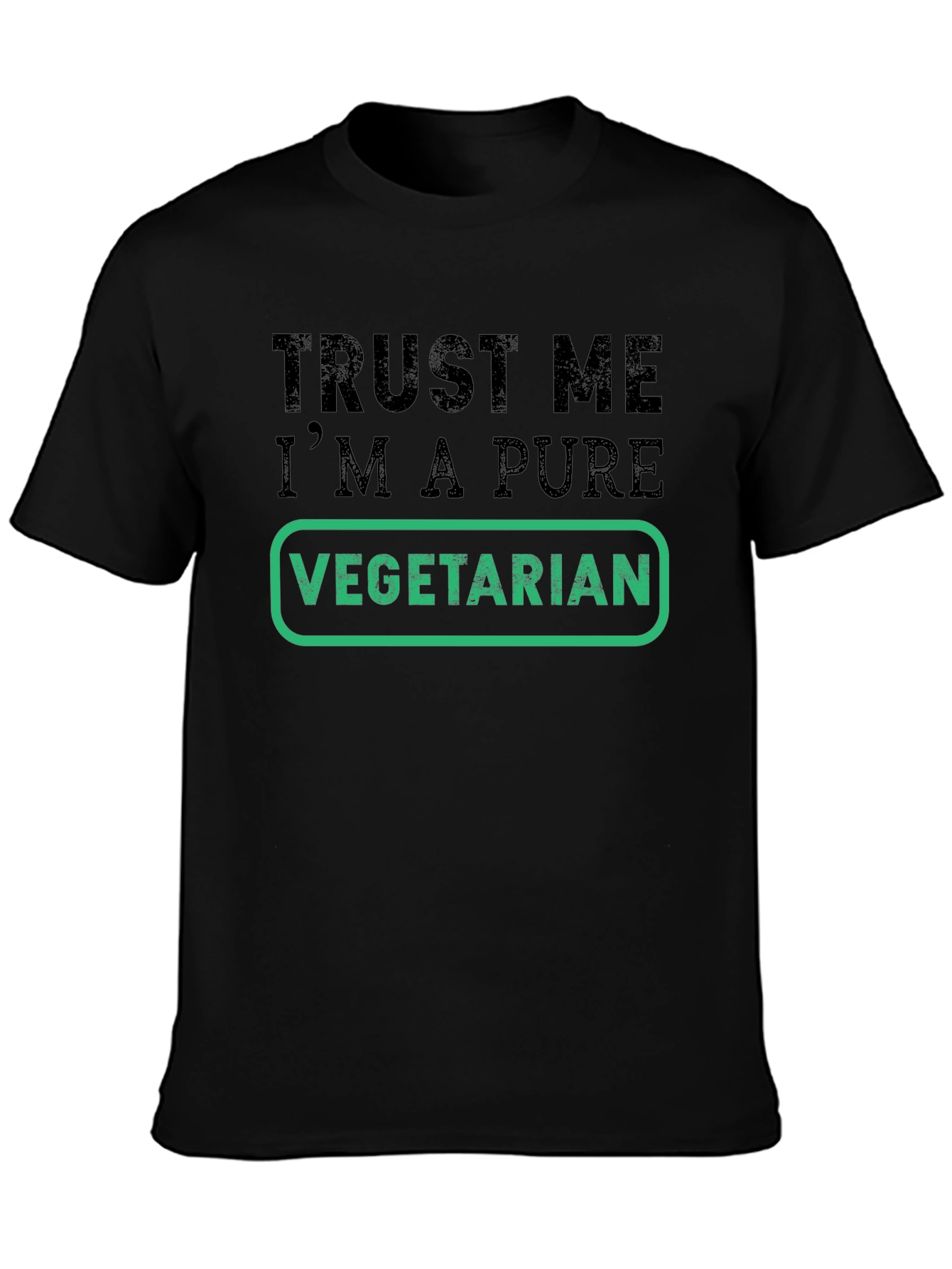 Black Trust Me I'm a Pure Vegetarian T-Shirt view 3