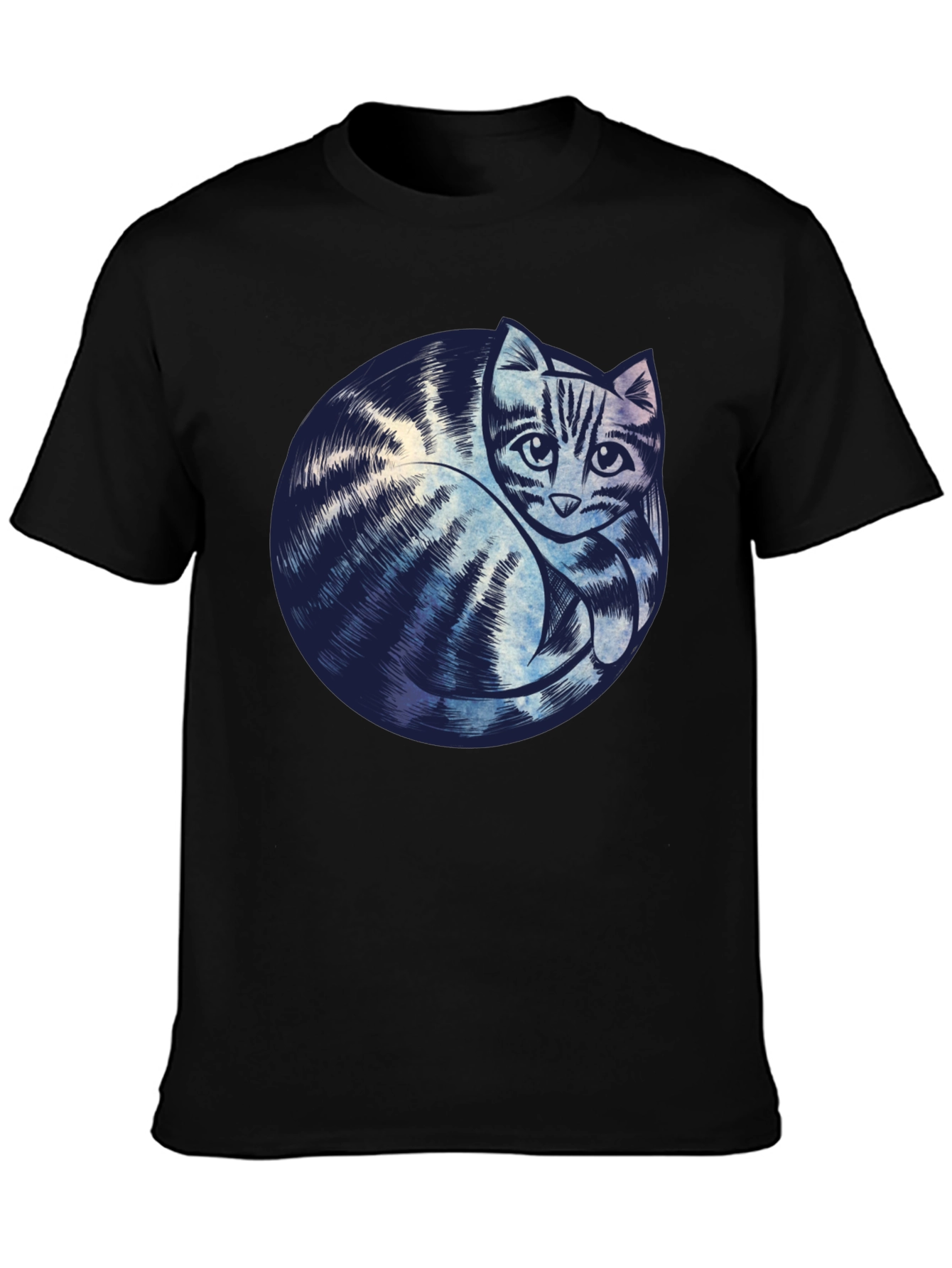 Black Cat Graphic Black T-Shirt view 3