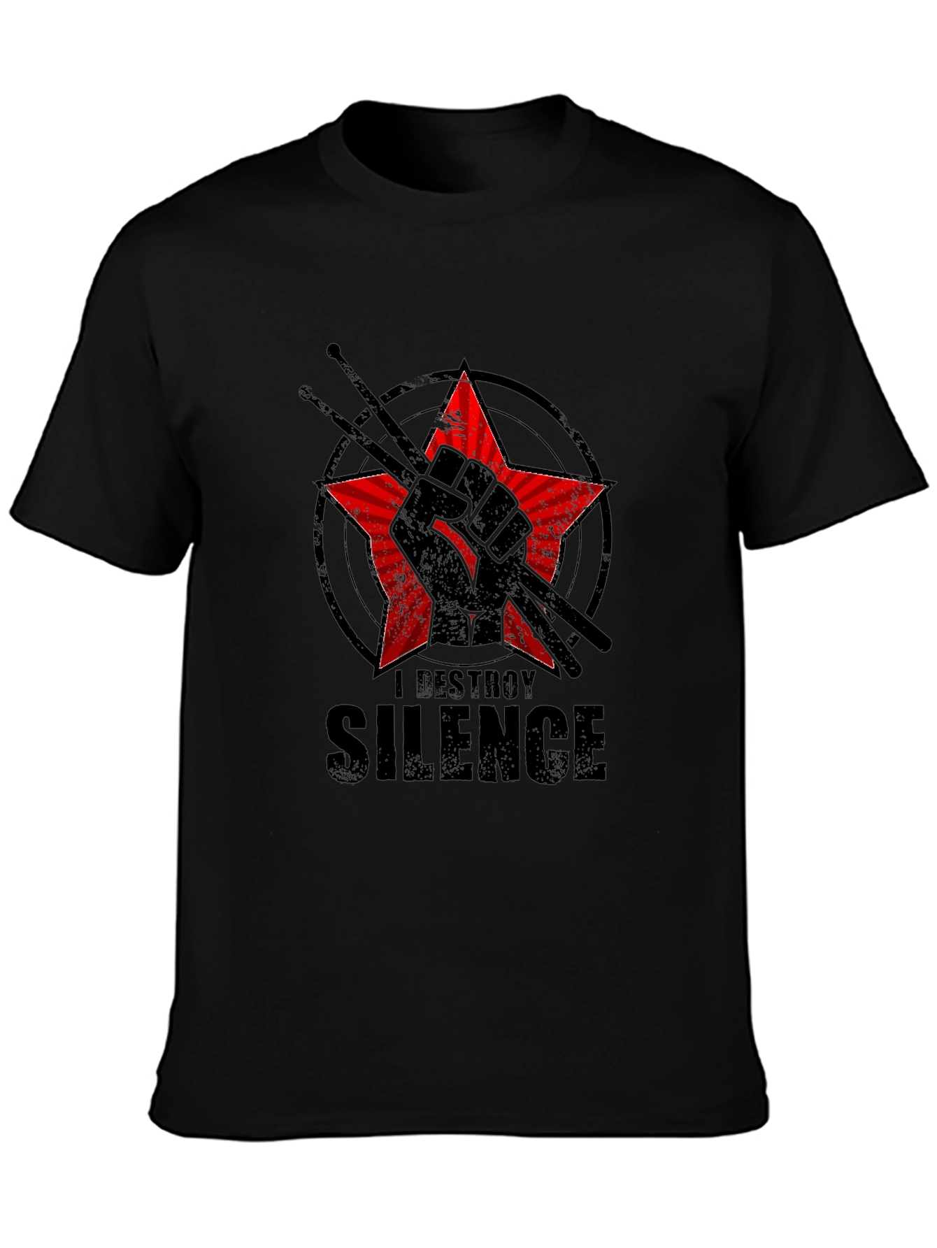 Black I Destroy Silence Graphic Tee view 3