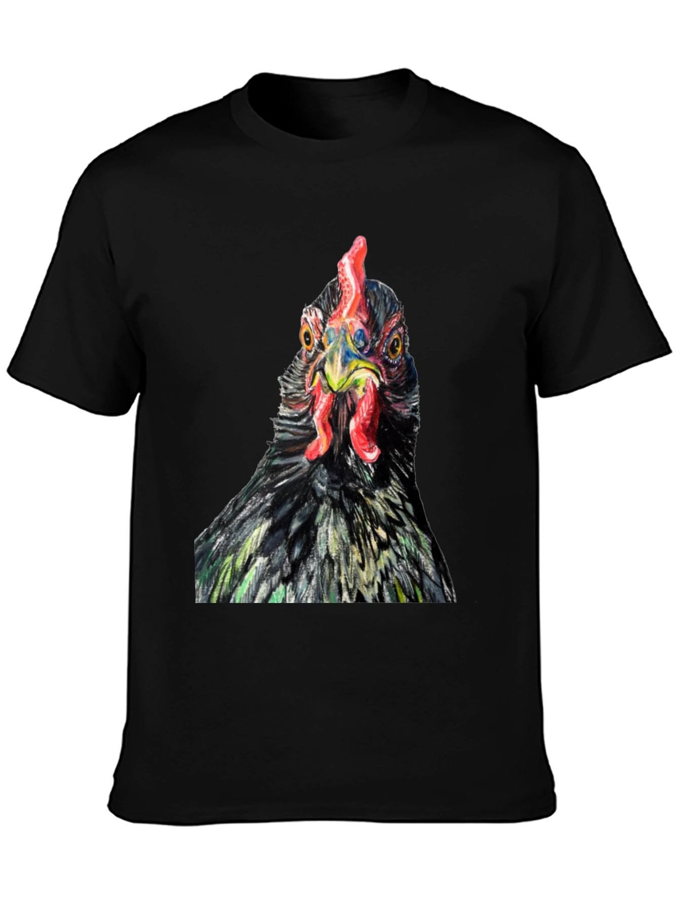 Black Chicken T-Shirt - Quirky Farm Animal Tee view 3