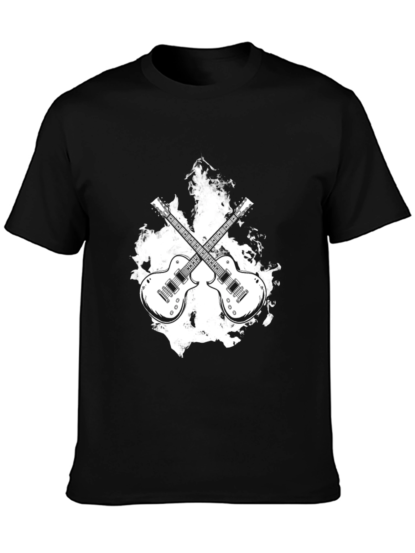 Black Rock On! Guitar Graphic Black T-Shirt view 3