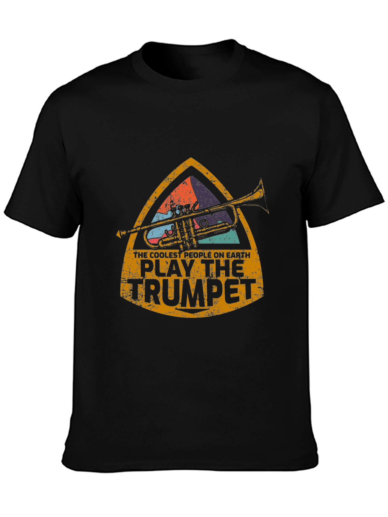 Black Coolest Trumpet Player T-Shirt view 3