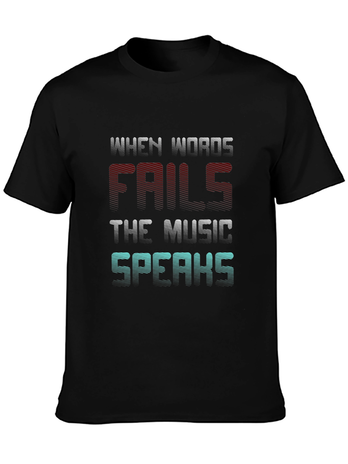 Black Music Speaks T-Shirt - When Words Fail Graphic Tee view 3