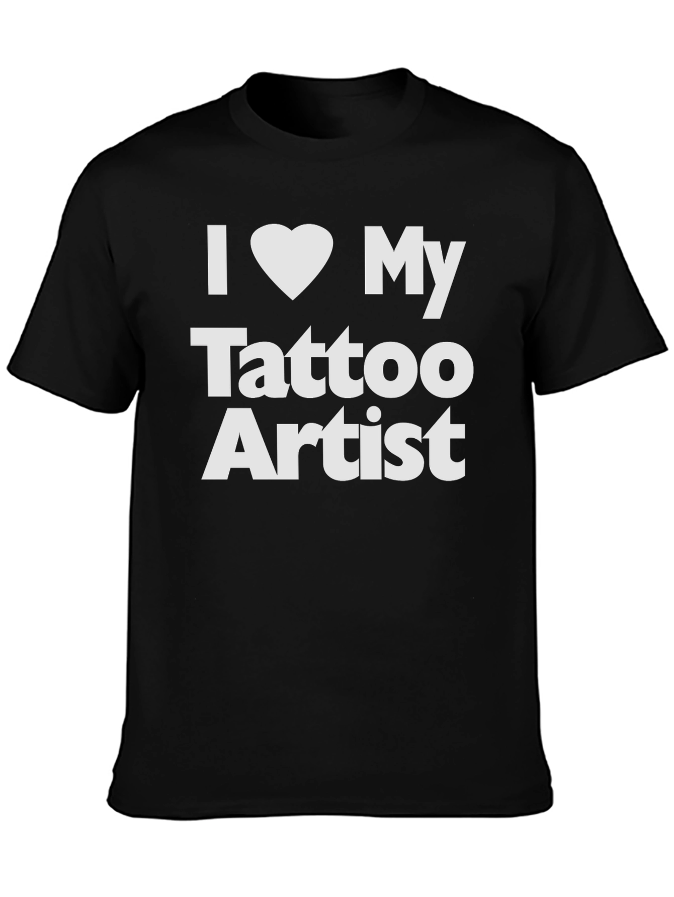 Black I Heart My Tattoo Artist Tee - Black view 3