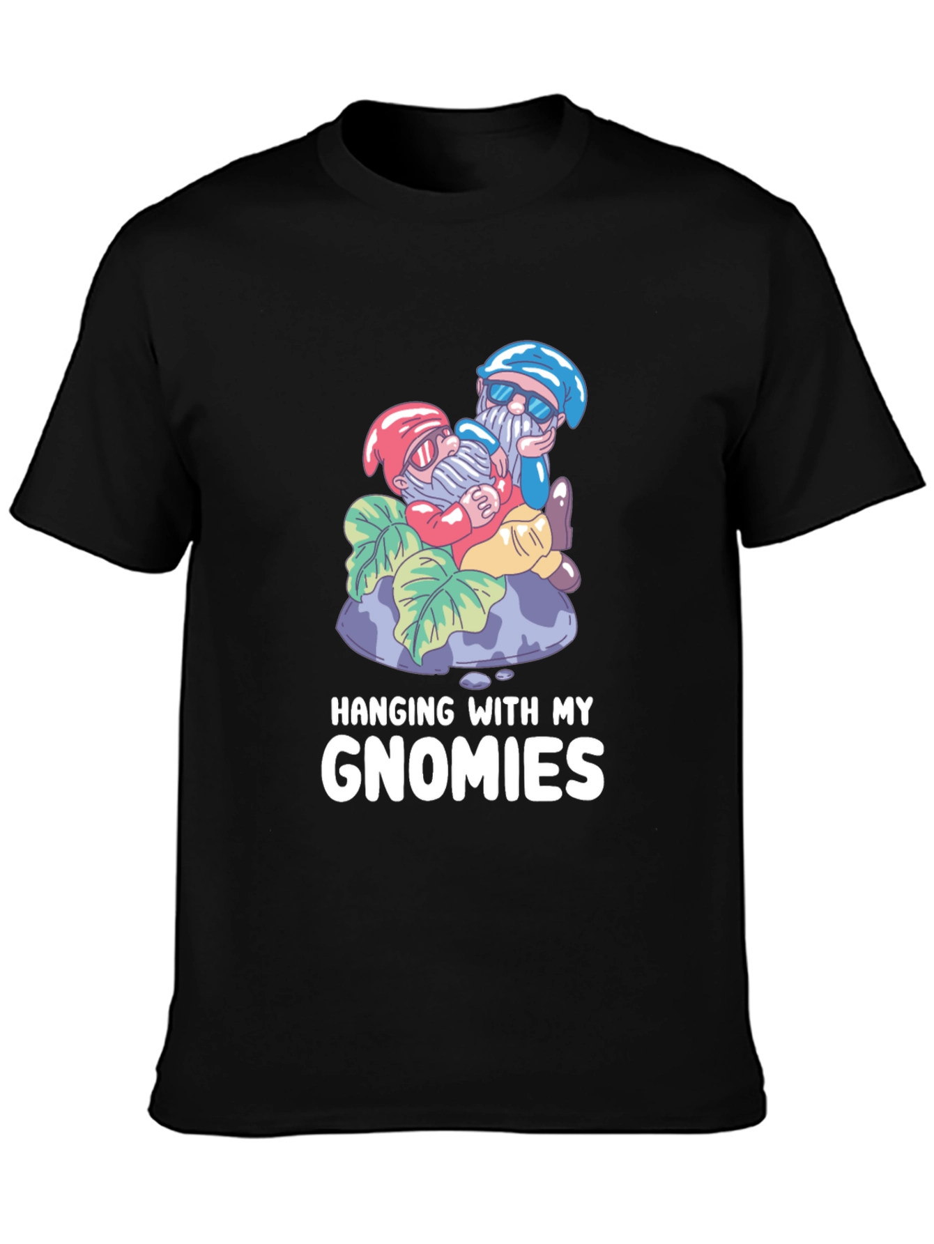 Black Hanging With My Gnomies Graphic T-Shirt view 3