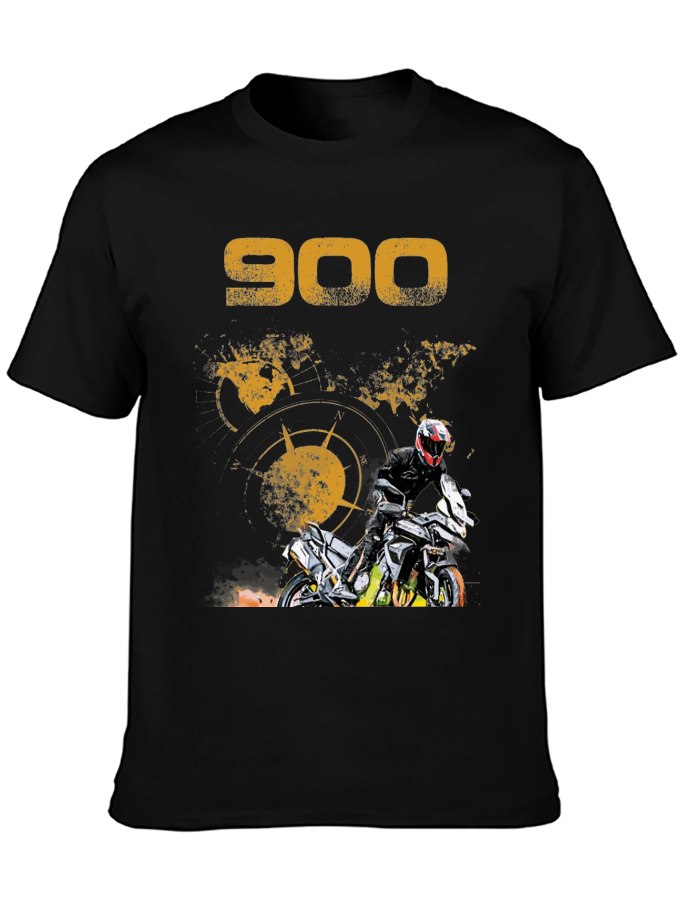 Black 900 Motorcycle Graphic T-Shirt view 3