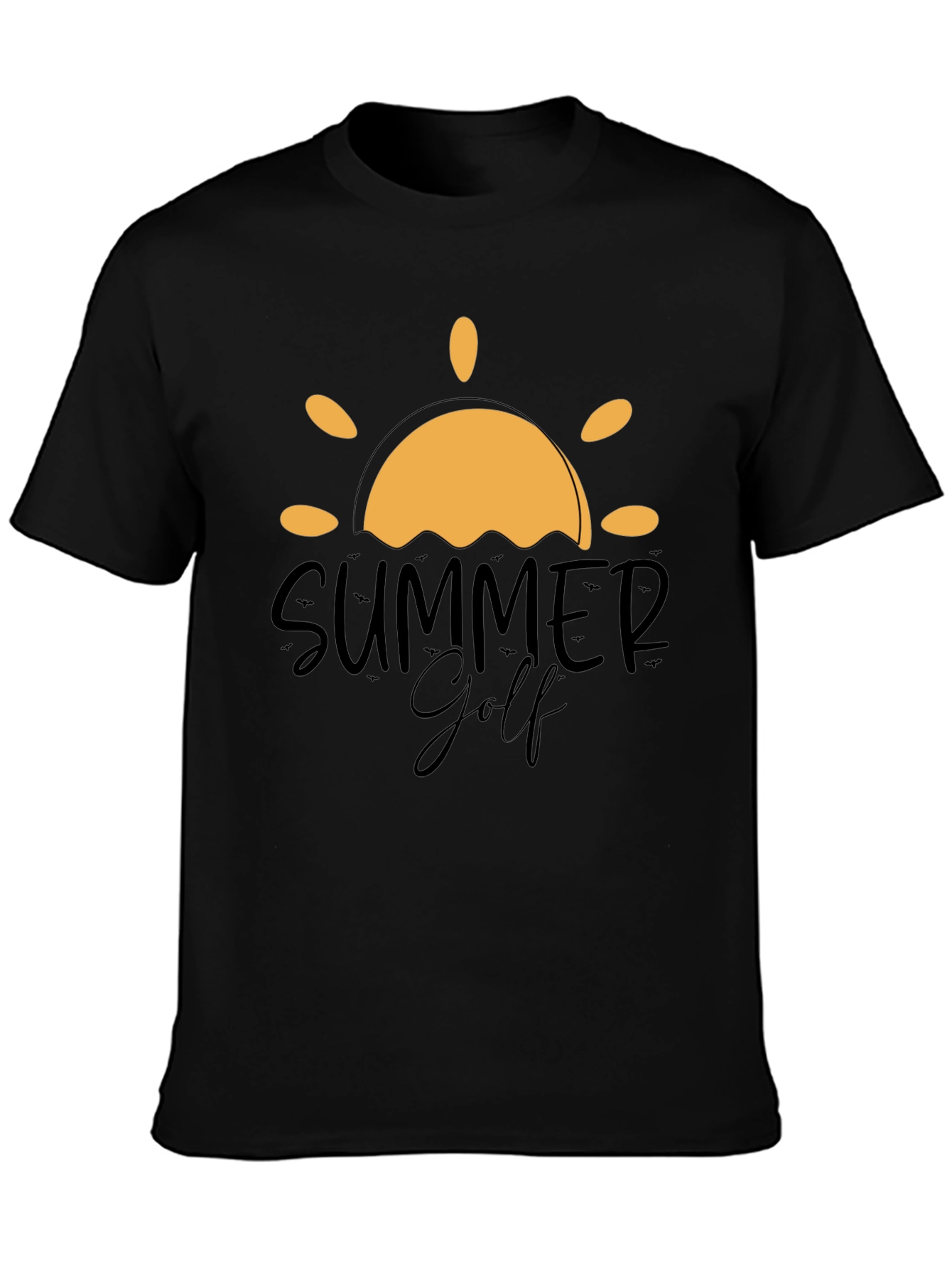 Black Summer Golf Graphic Tee - Black Cotton Blend view 3