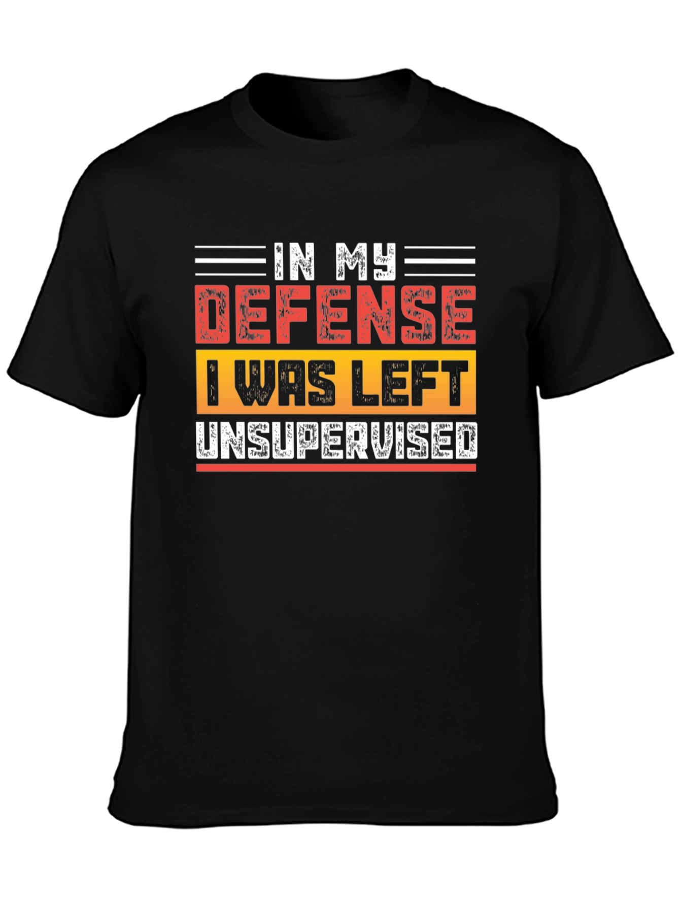 Black Funny "In My Defense" Graphic Tee view 3