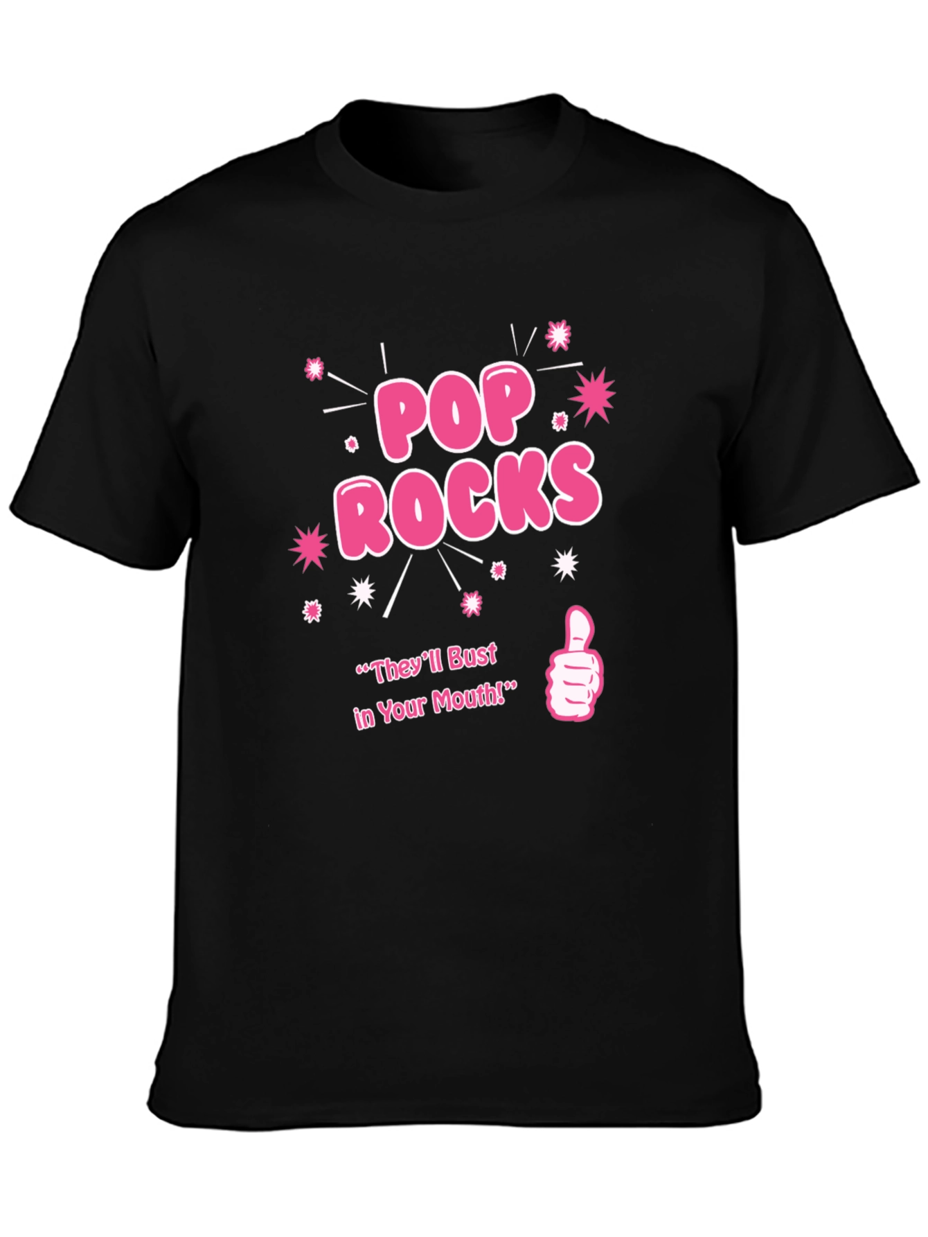 Black Pop Rocks Graphic Novelty T-Shirt view 3