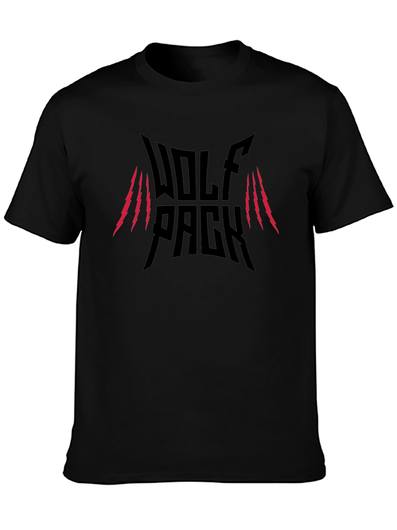 Black Wolf Pack Graphic Tee - Claw Scratch Design view 3