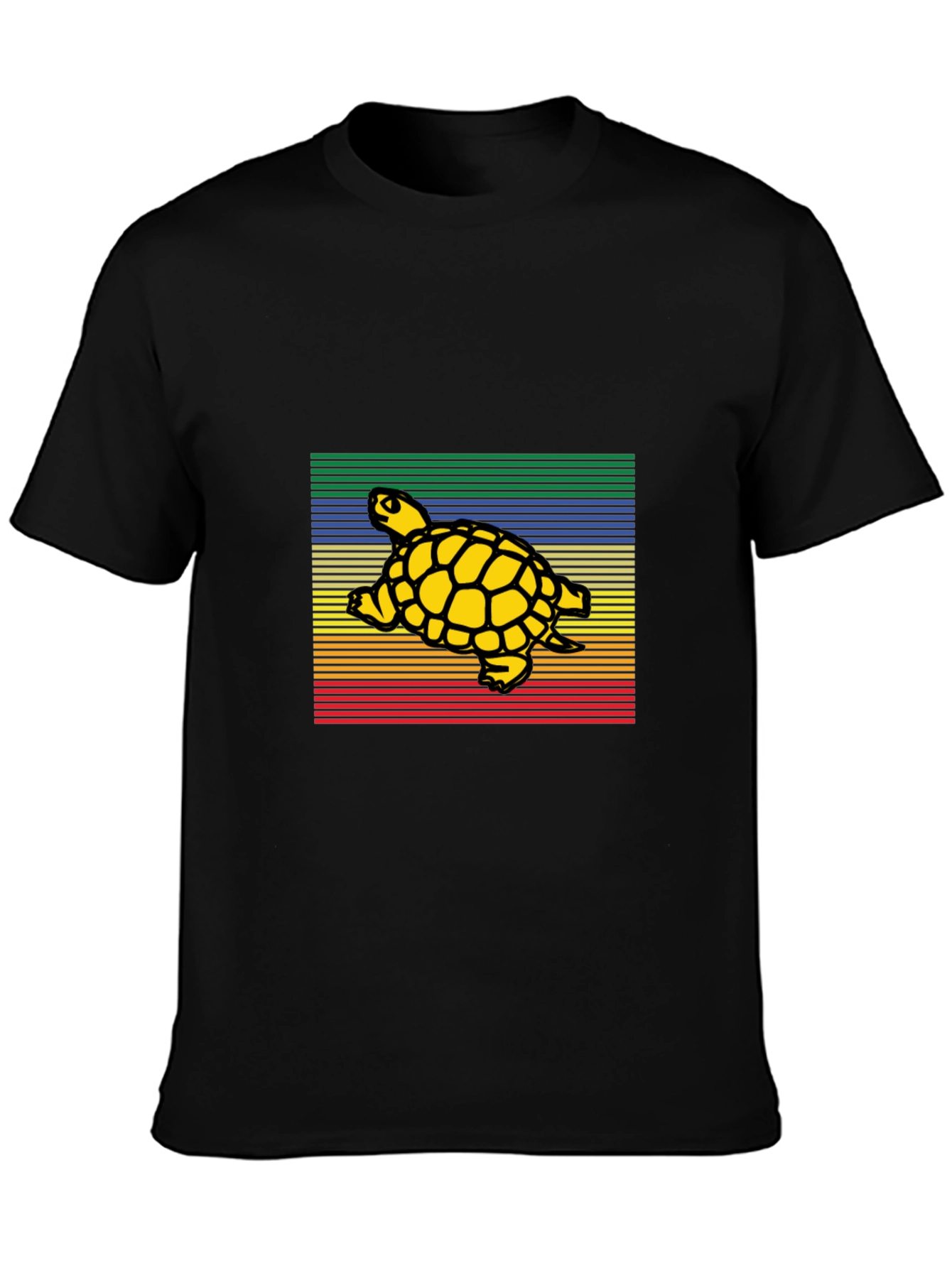 Black Retro Turtle Graphic T-Shirt view 3
