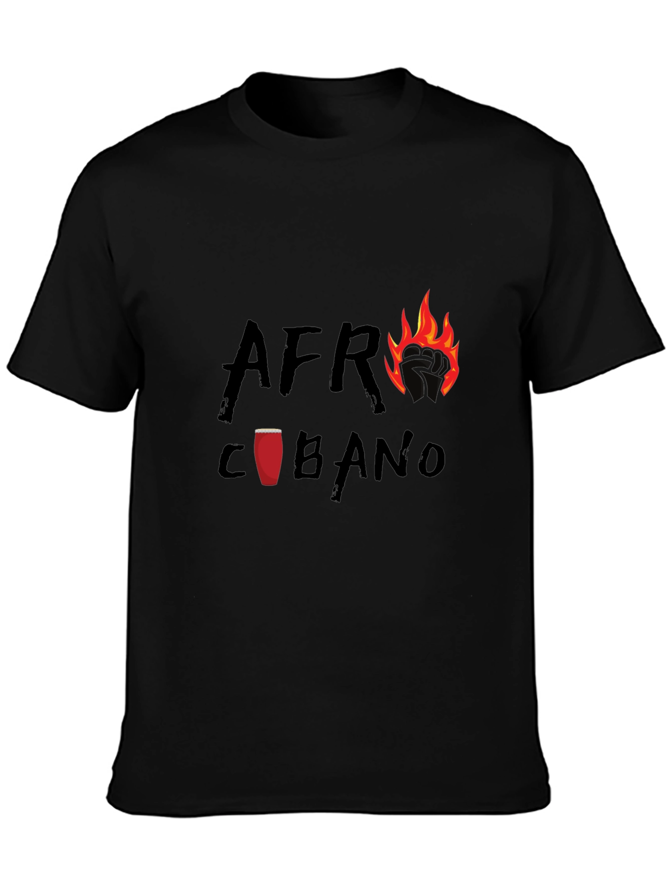 Black Afro Cubano T-Shirt - Stylish Graphic Tee view 3
