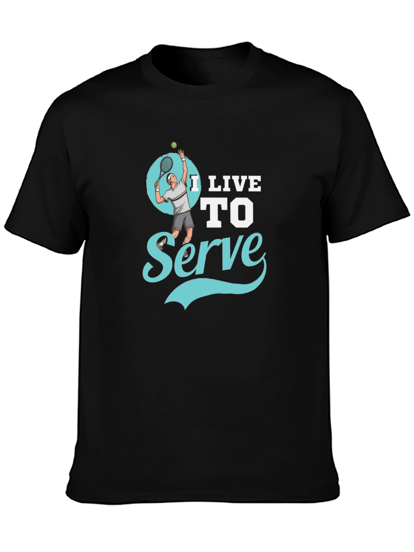 I Live to Serve Black Graphic T-Shirt - 3