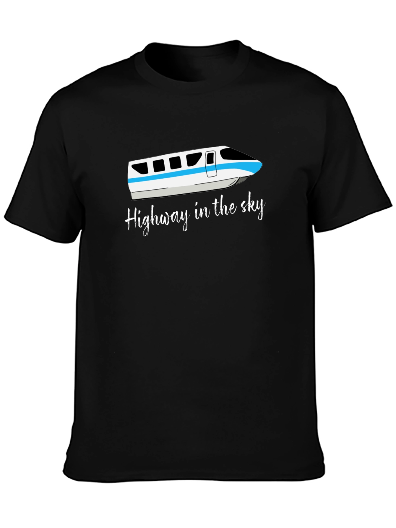 Black Highway in the Sky Monorail T-Shirt view 3