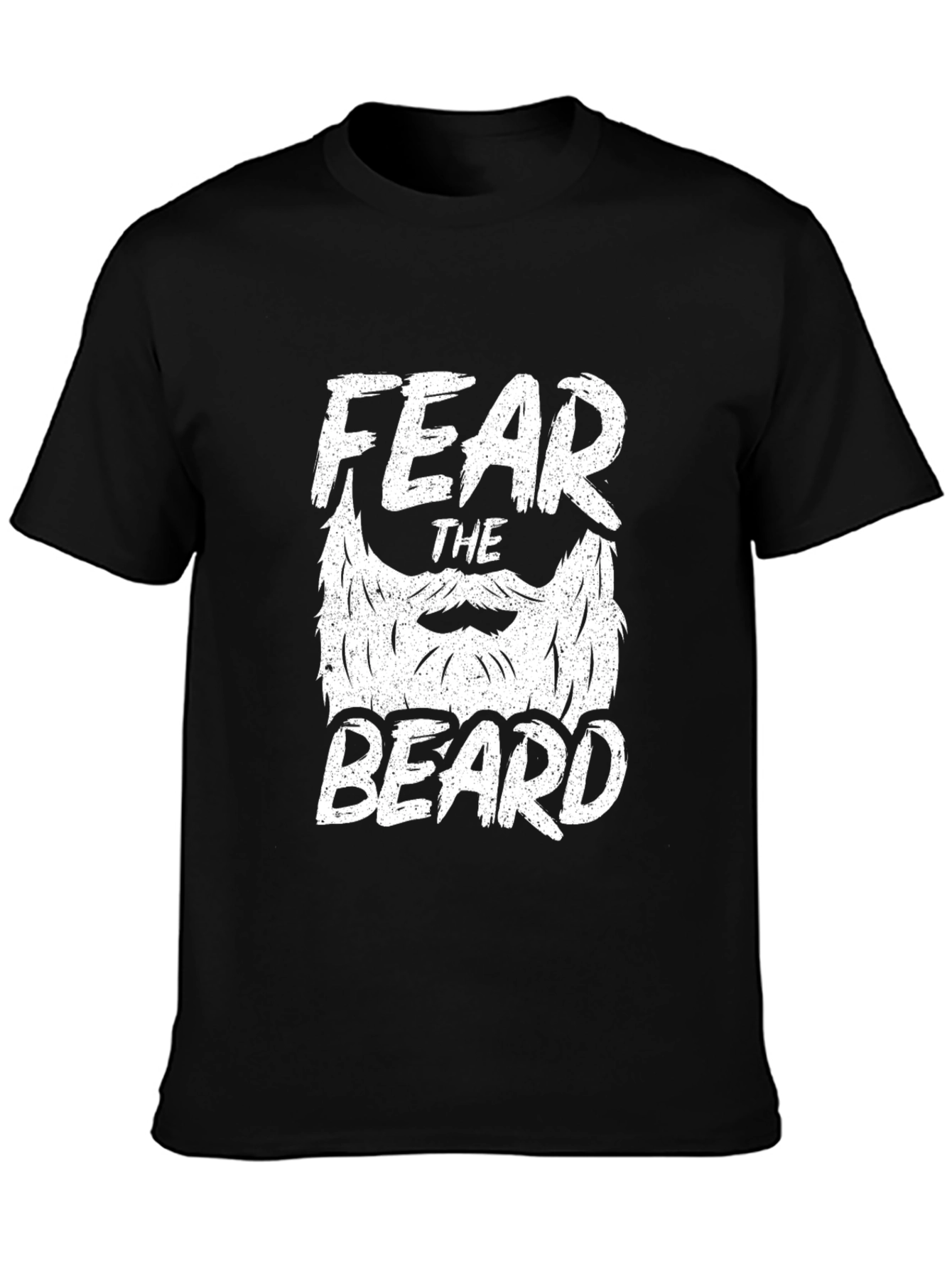 Black Fear The Beard Graphic T-Shirt - Black Crew Neck Tee view 3