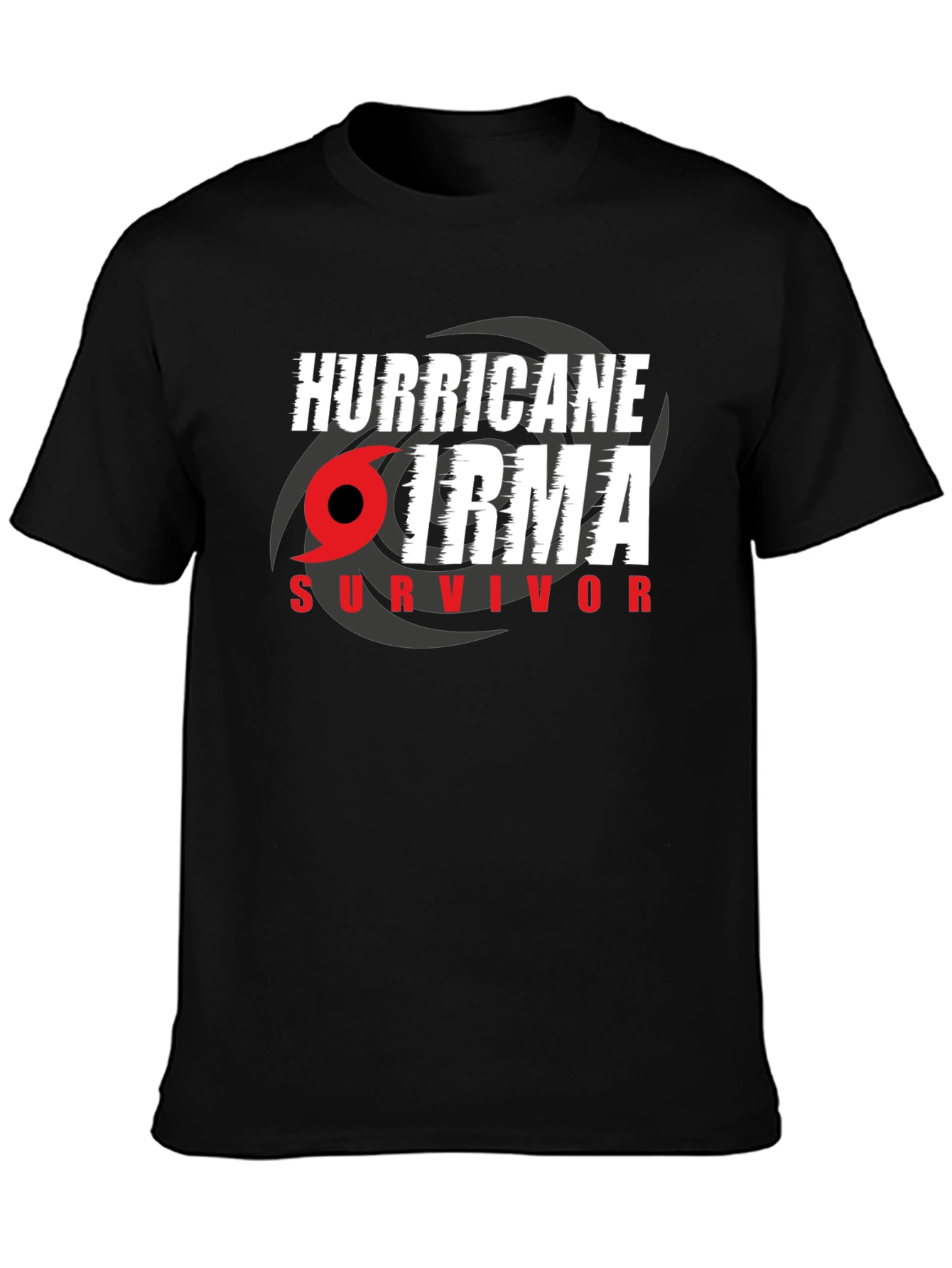 Black Hurricane Irma Survivor T-Shirt view 3