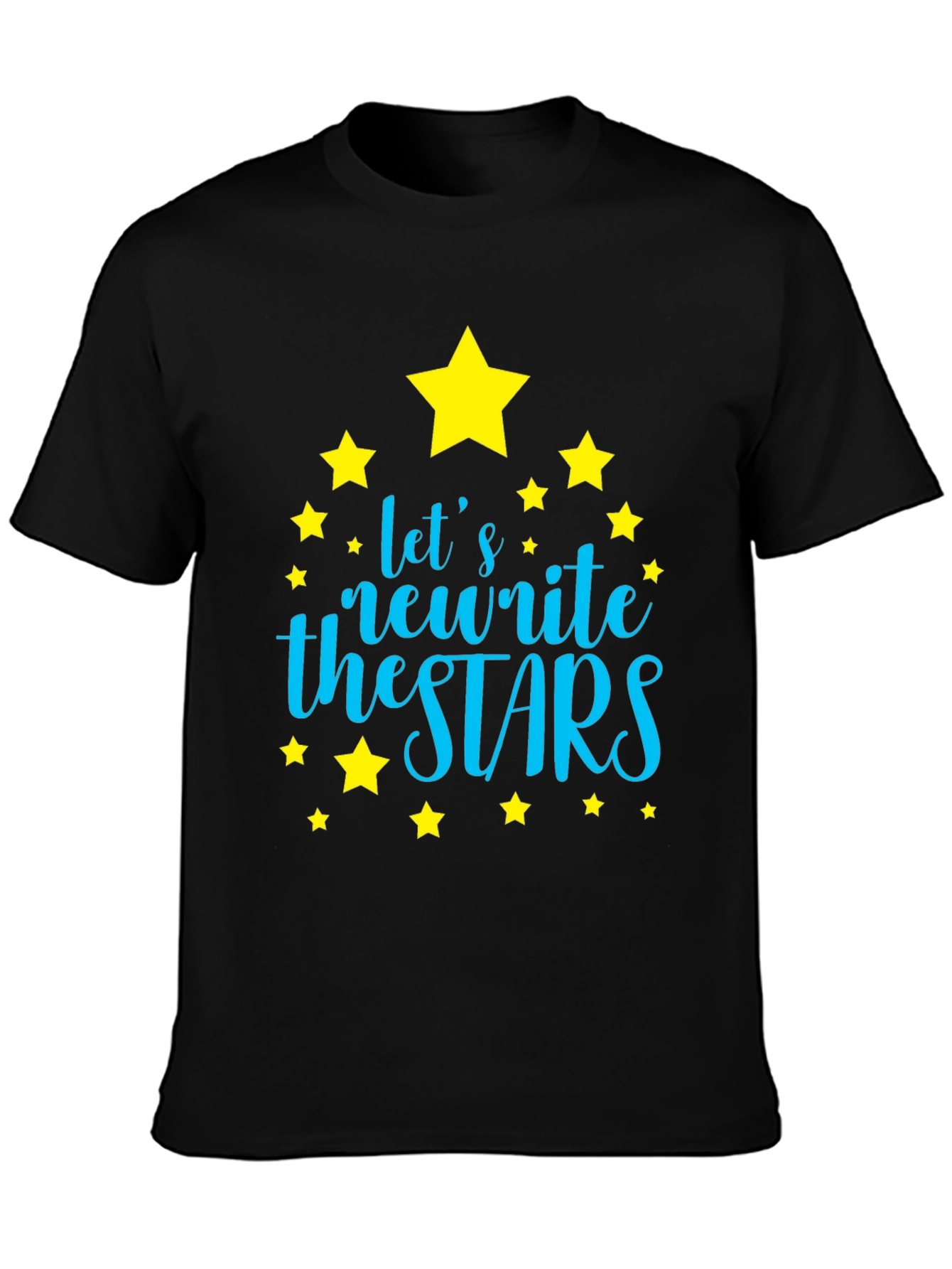 Black Let's Rewrite the Stars T-Shirt - Trendy Graphic Tee view 3