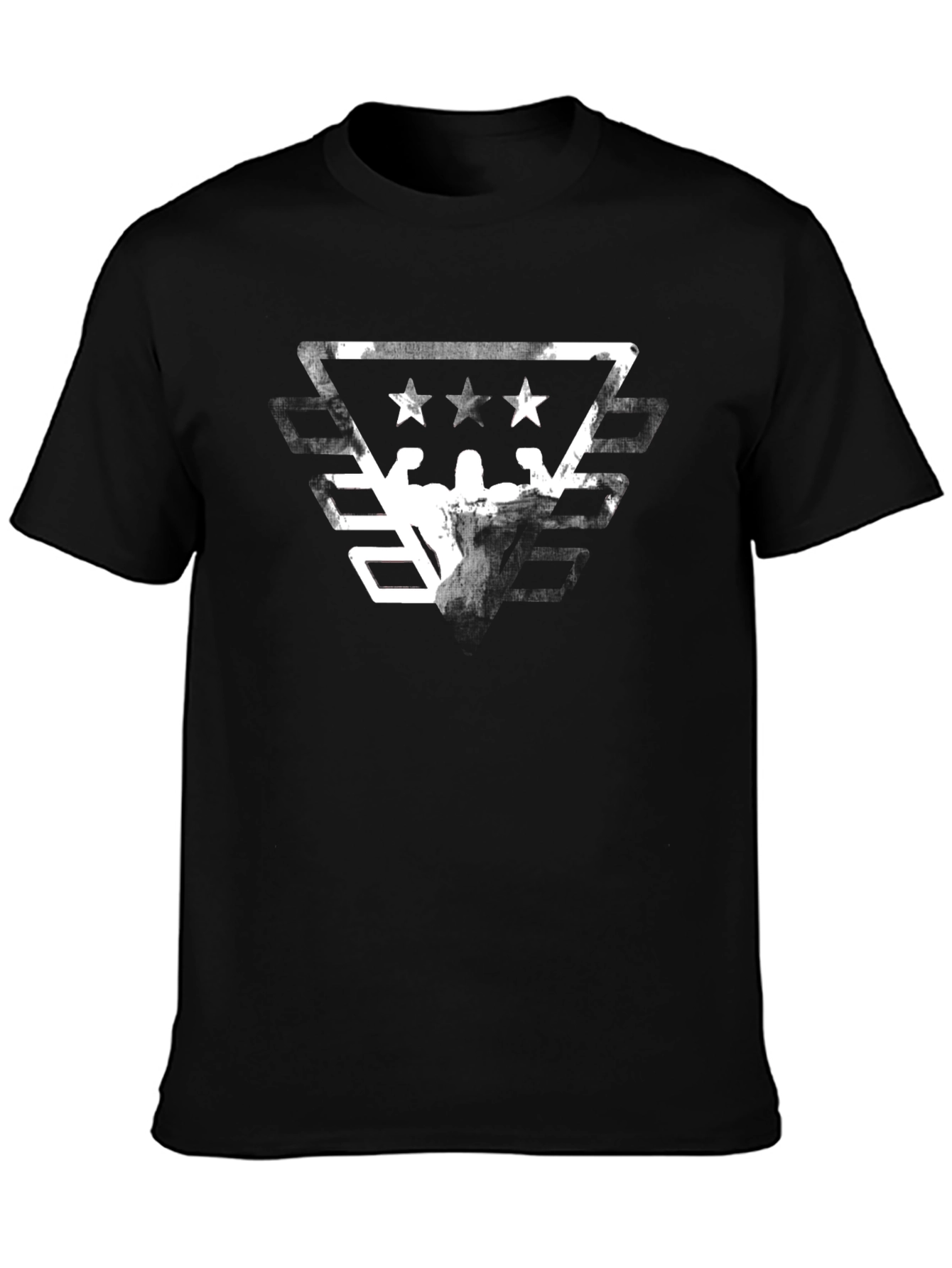 Black Graphic Tee - Patriotic Bodybuilder Design view 3
