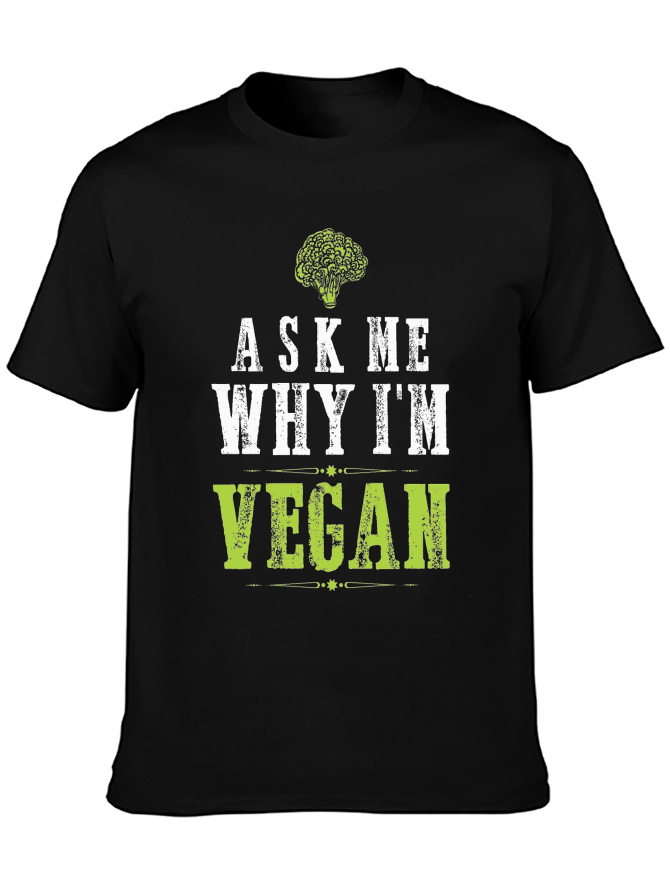 Black Ask Me Why I'm Vegan T-Shirt view 3