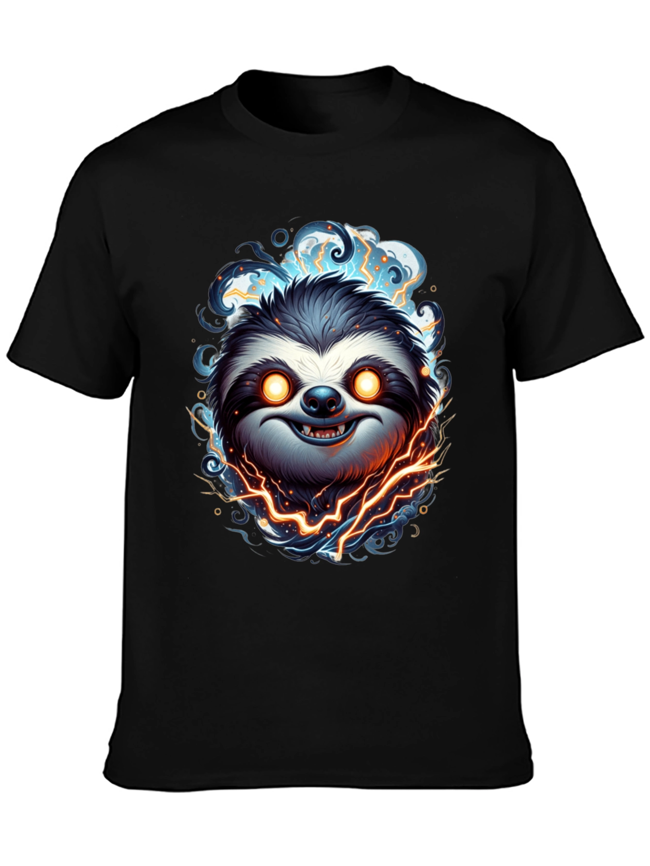 Black Electric Sloth Graphic Tee - Men's Black T-Shirt view 3