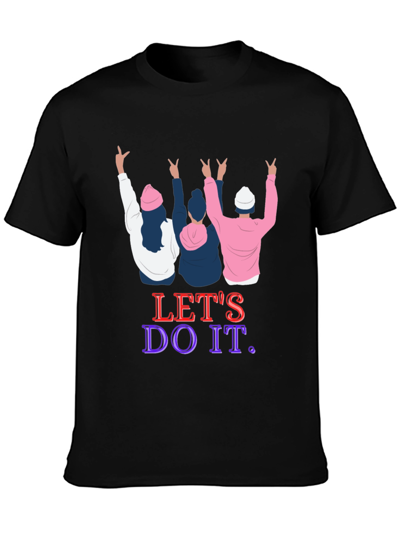 Black Let's Do It Graphic Tee view 3