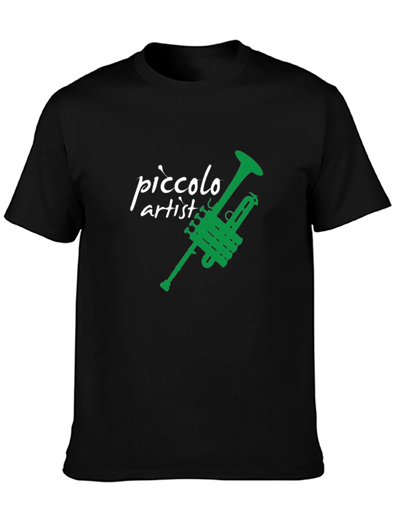 Black Piccolo Artist Trumpet Graphic Tee - Black view 3