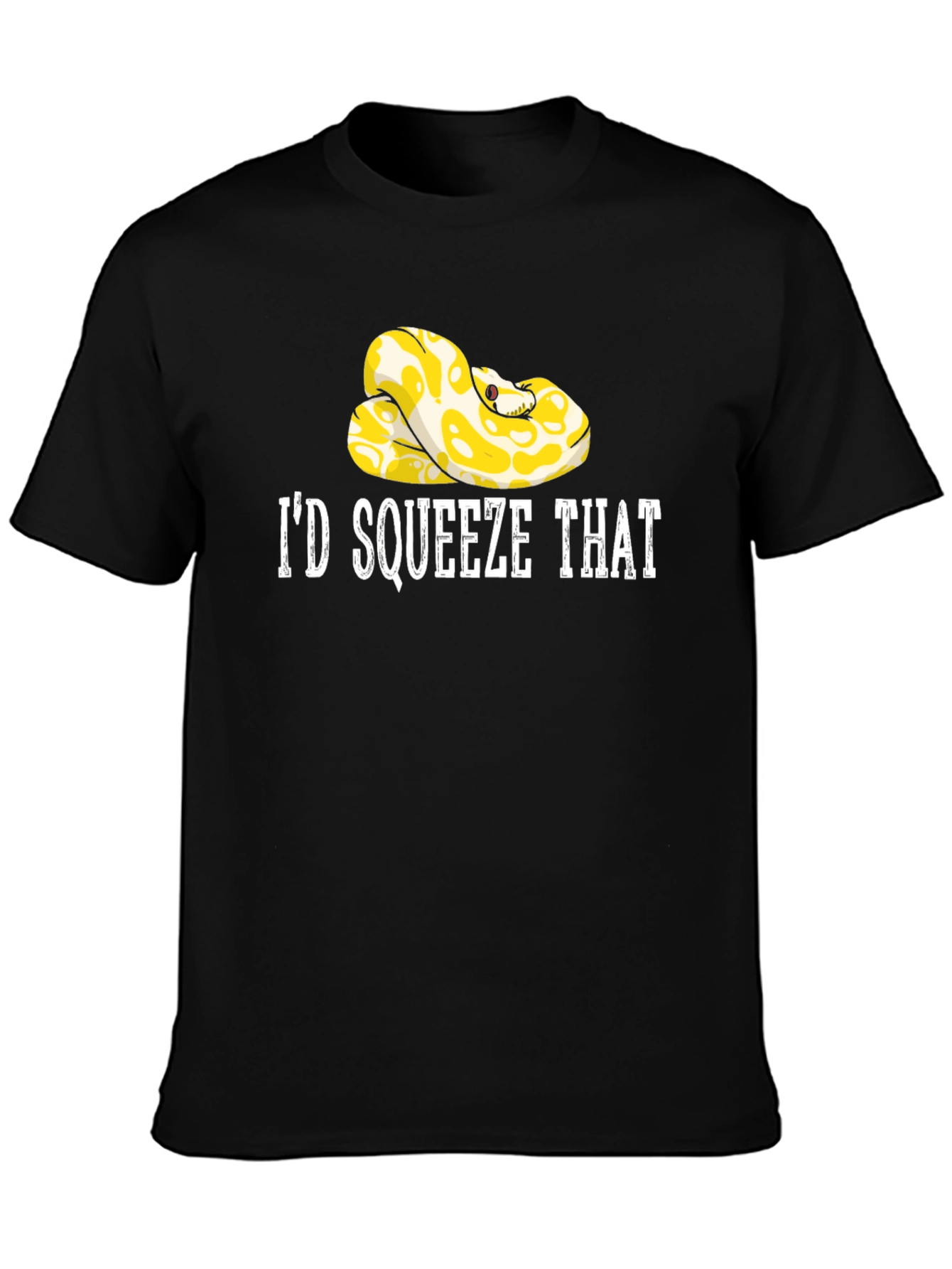 Black I'd Squeeze That Snake Graphic Tee - Novelty T-Shirt view 3