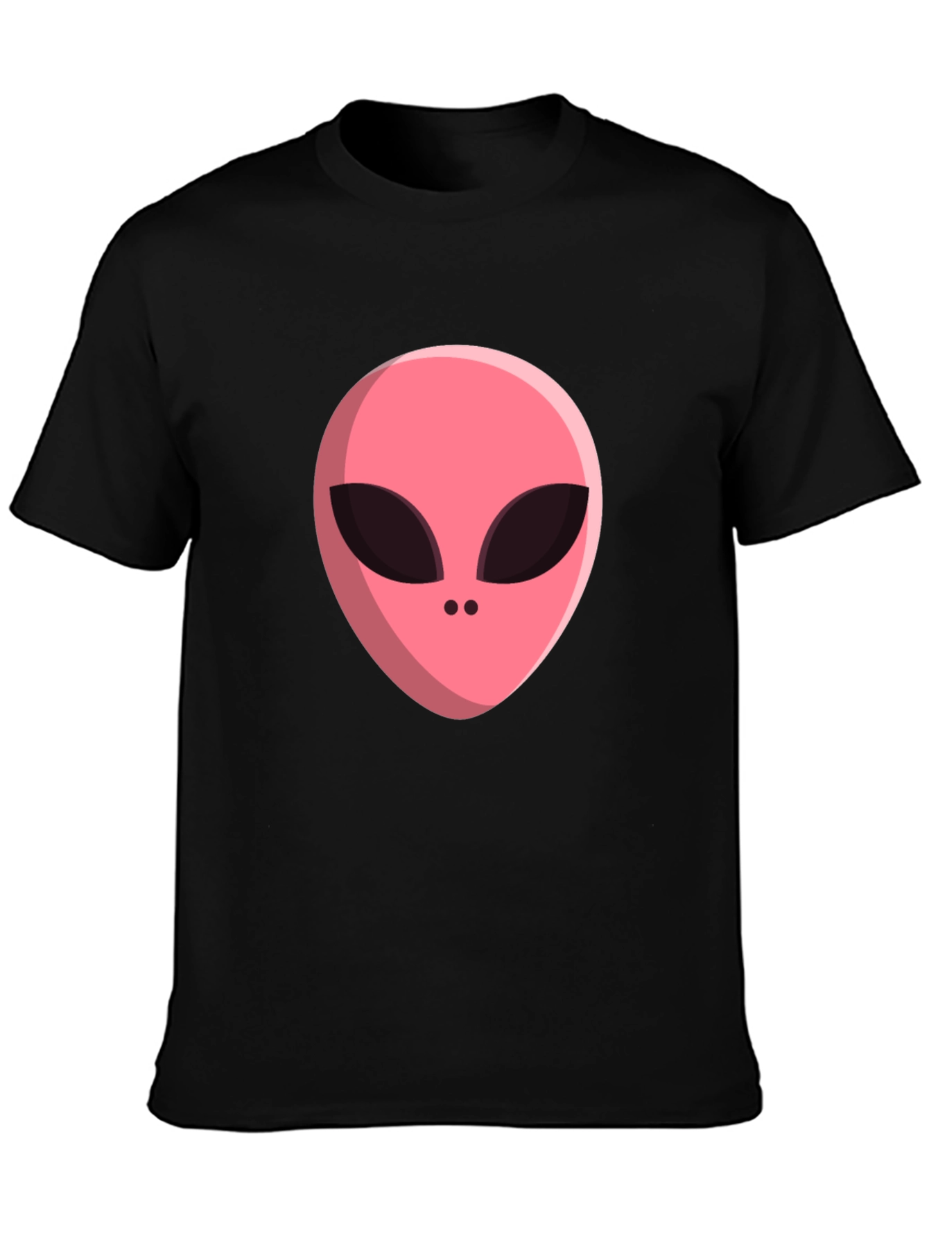 Black Alien Head Graphic Tee - Black Cotton Blend T-Shirt view 3