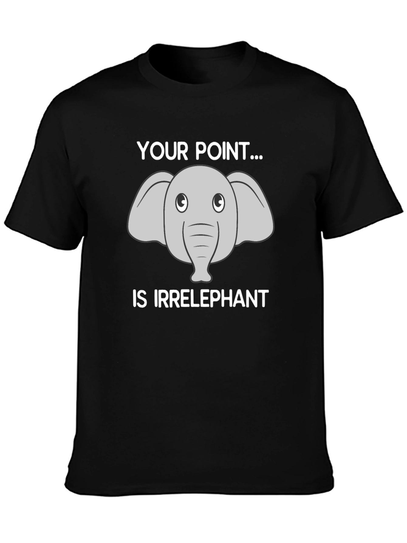 Black Irrelephant T-Shirt - Funny Elephant Graphic Tee view 3