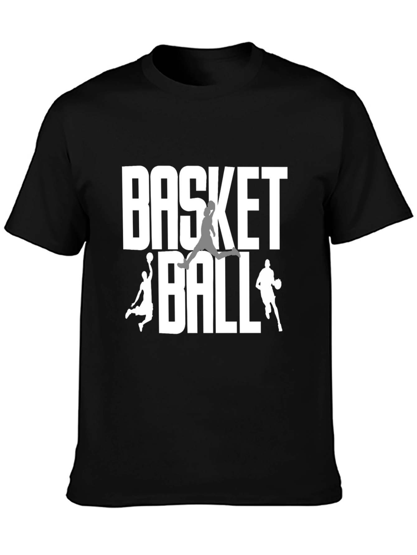 Black Basketball Graphic Tee | Black Cotton Blend T-Shirt view 3