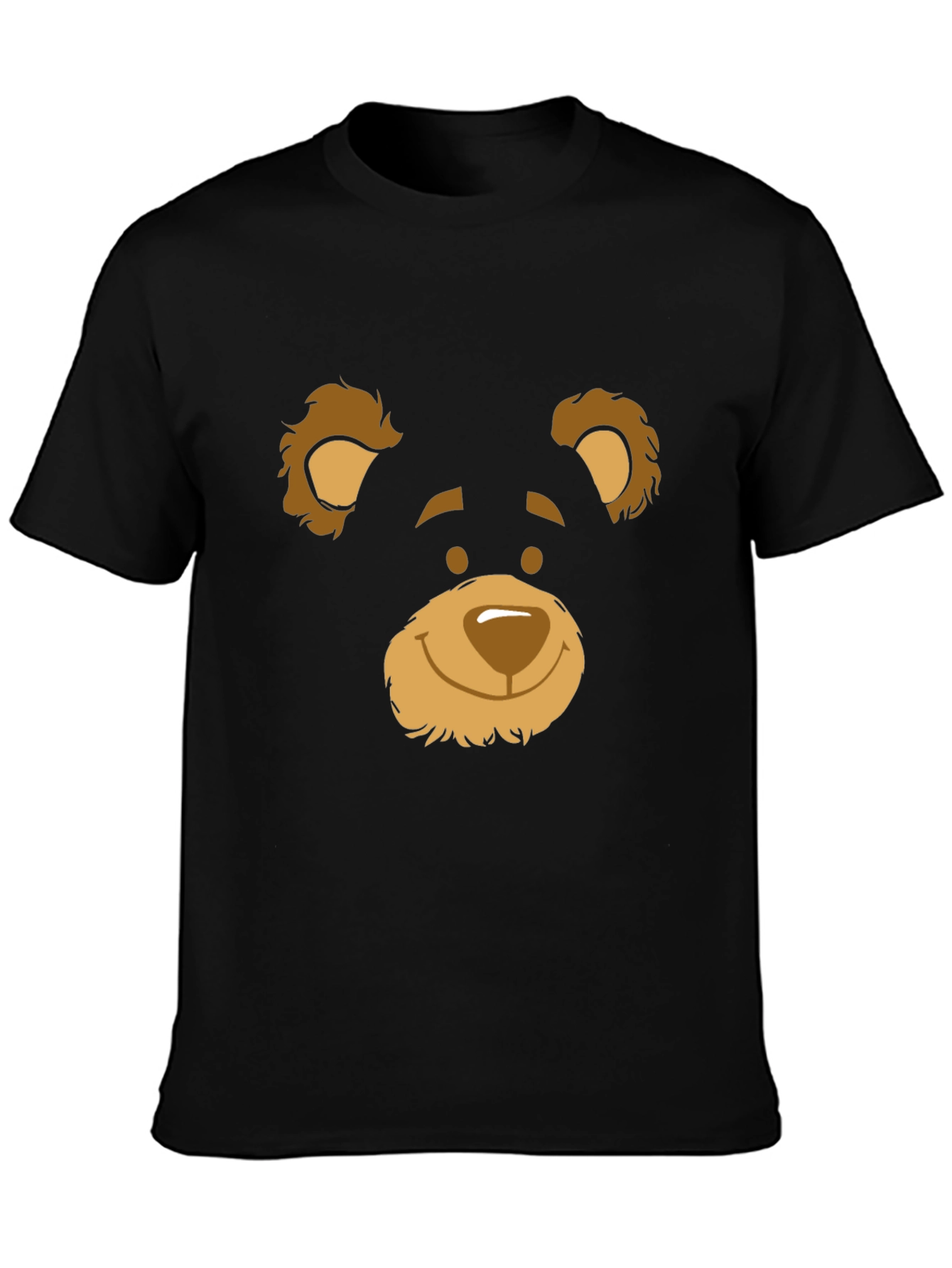 Black Black T-Shirt with Bear Face Graphic view 3