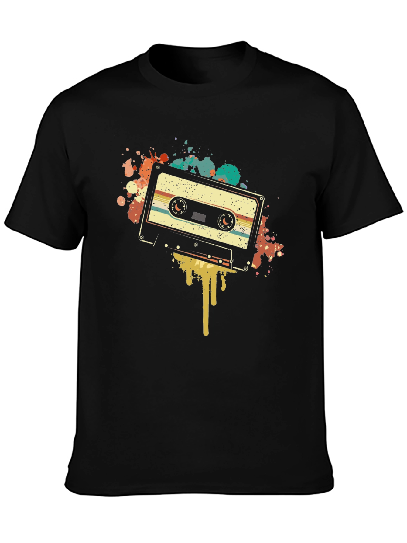 Black Retro Cassette Tape Graphic Tee view 3