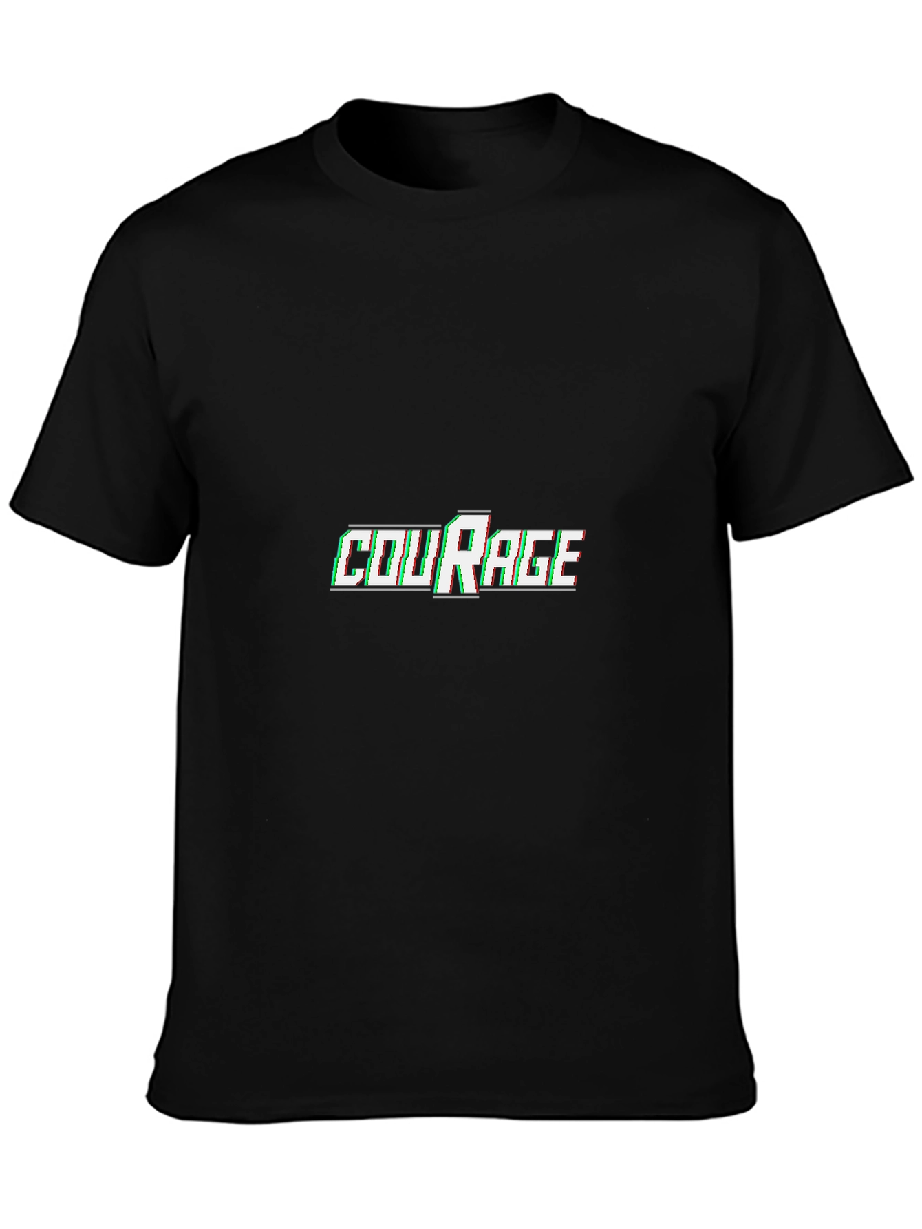 Black Courage Graphic Tee - Black Short Sleeve T-Shirt view 3
