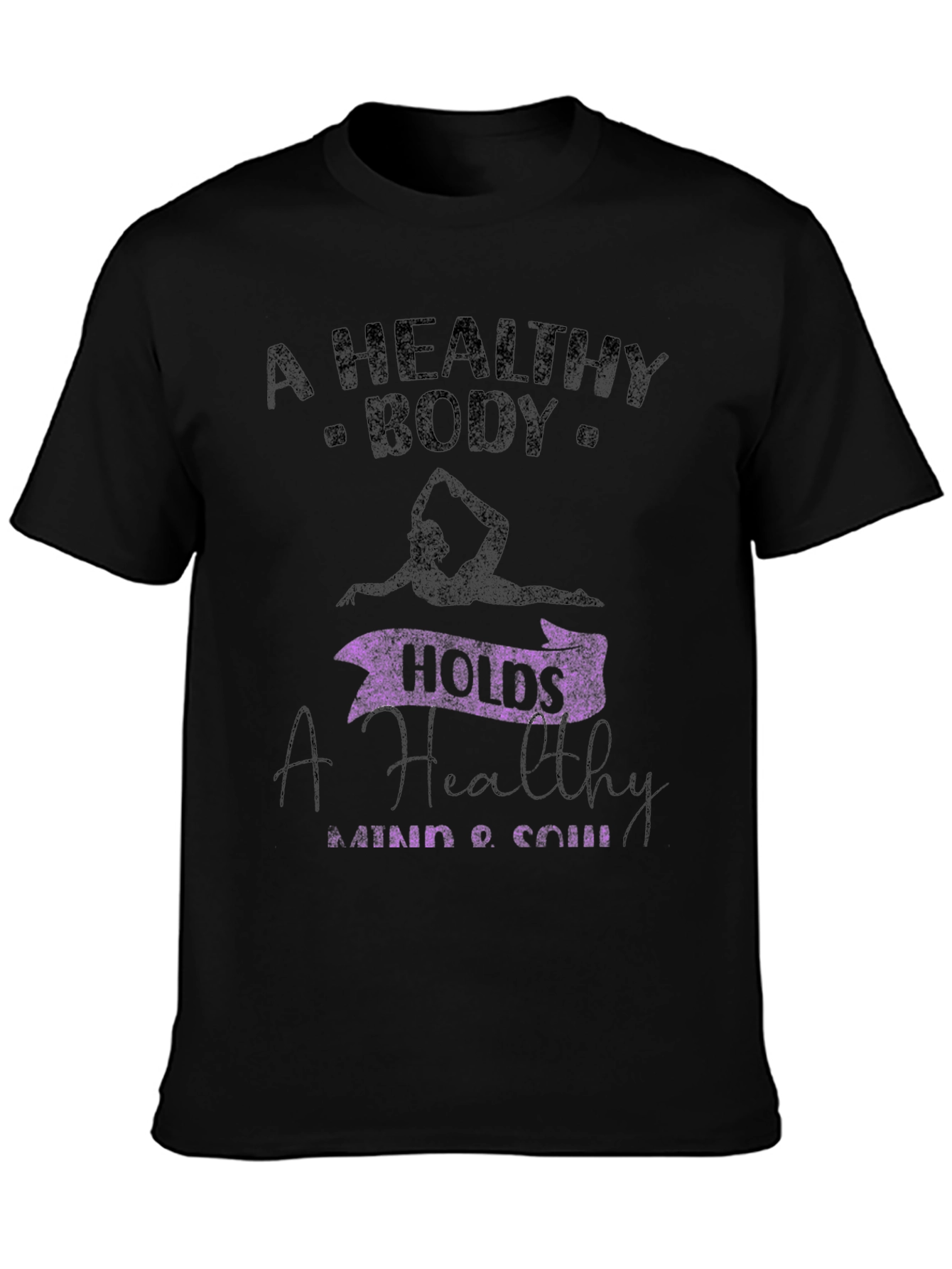 Black Healthy Body, Healthy Mind T-Shirt view 3