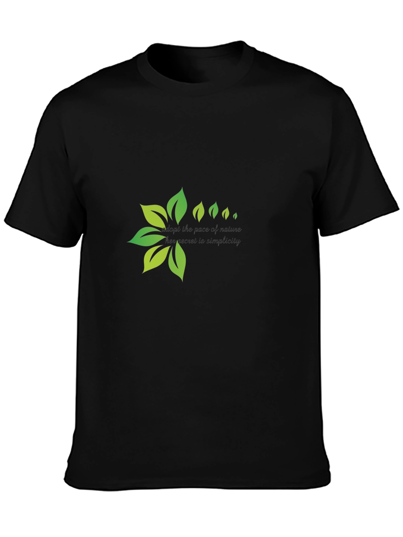Nature Simplicity Graphic Black T-Shirt - 3