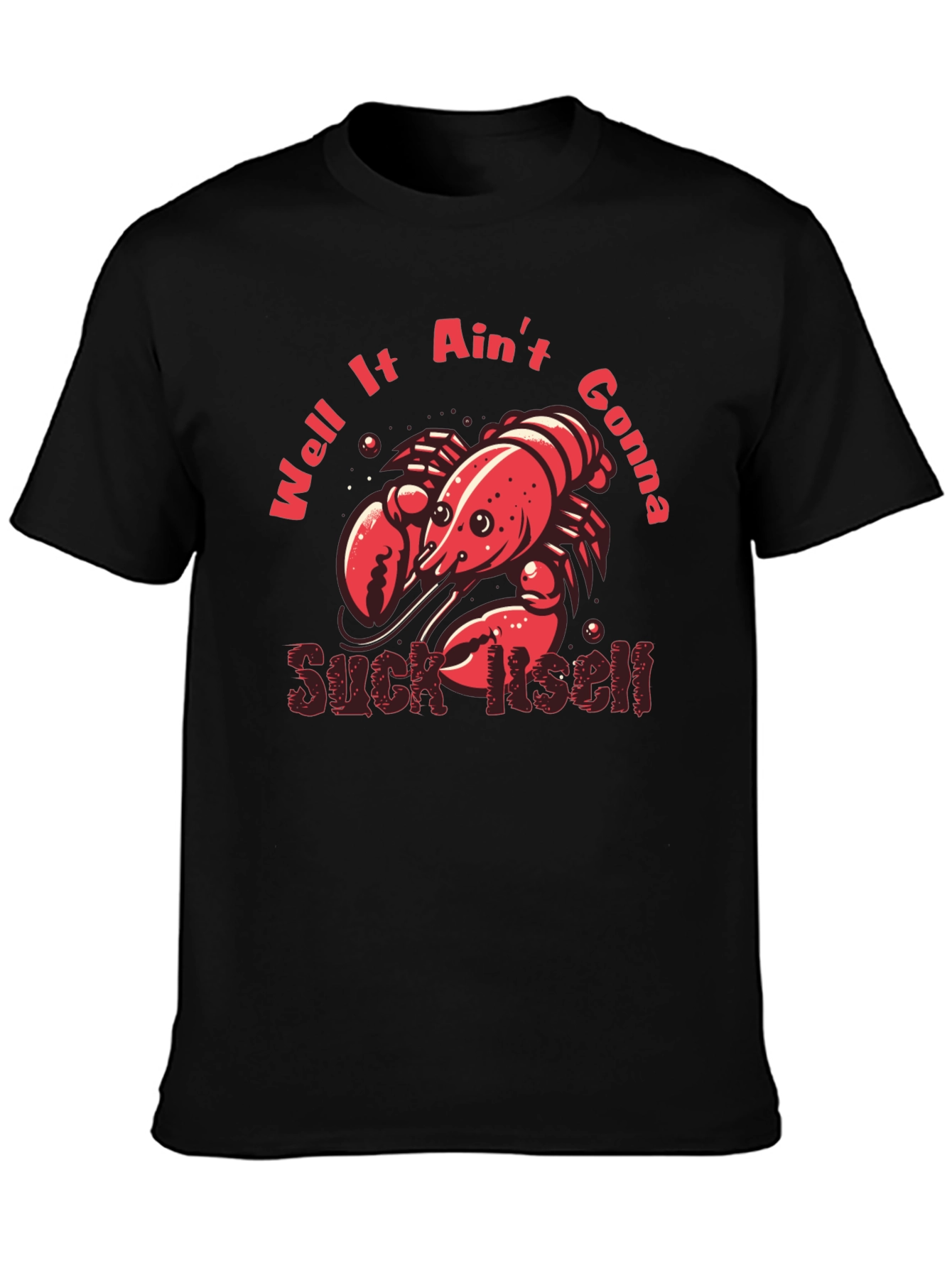 Black Crawfish Suck Itself Graphic T-Shirt view 3