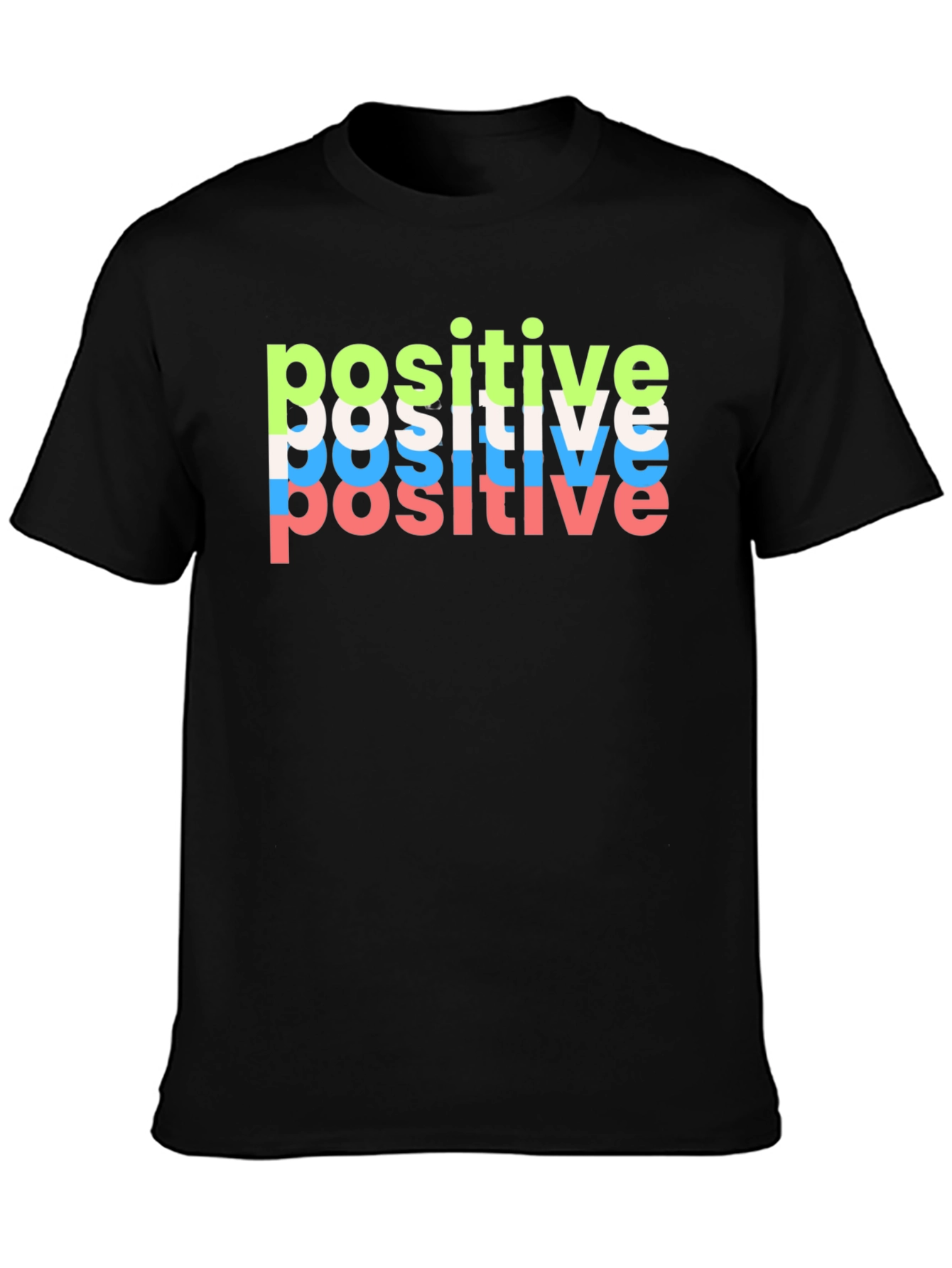 Black Positive Vibes Black T-Shirt view 3