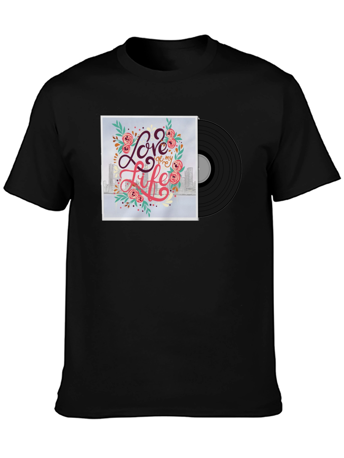 Black Love of My Life Graphic Tee - Black view 3