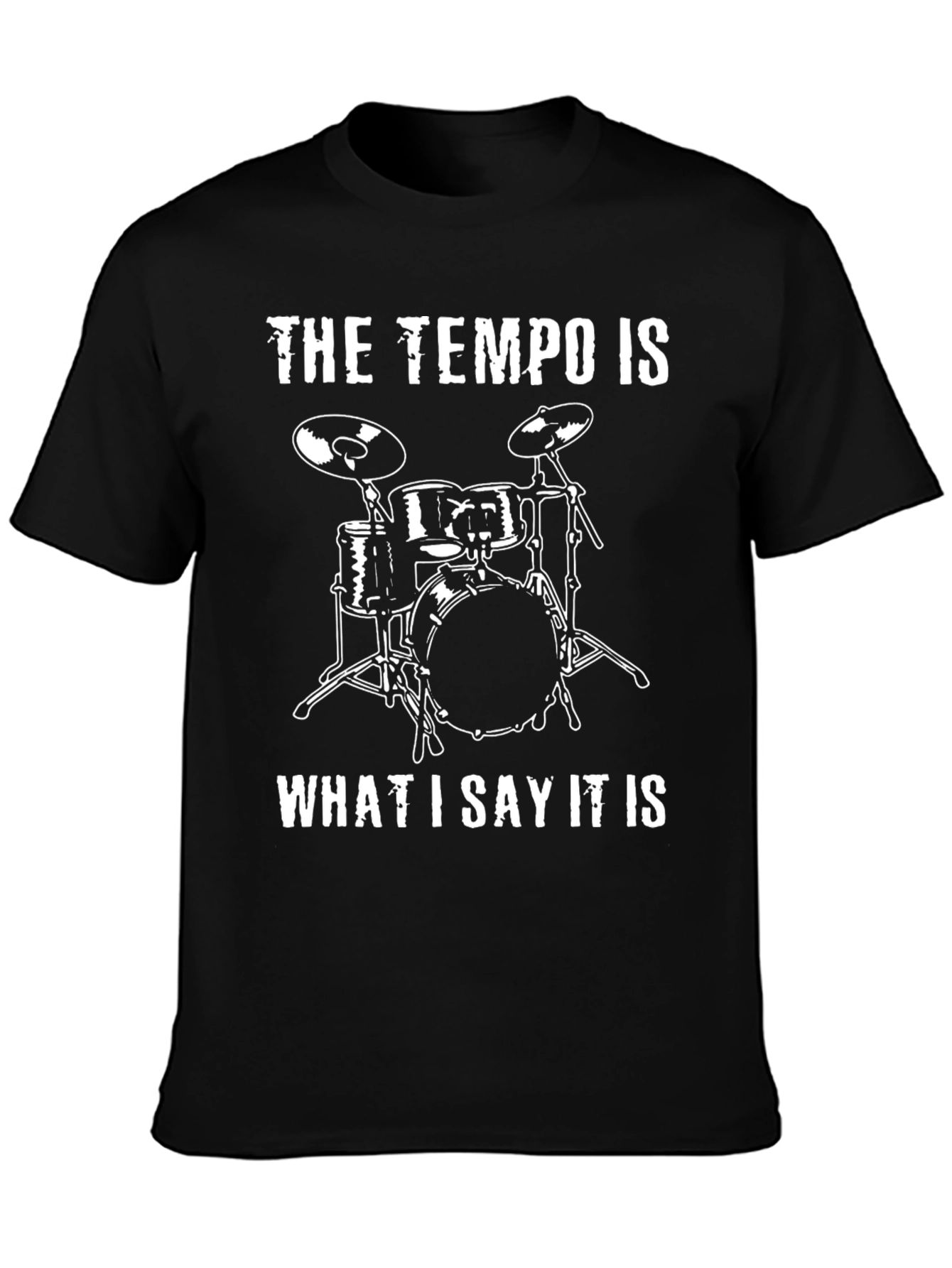 Black Drummer Tempo T-Shirt: Percussionist Funny Music Tee view 3
