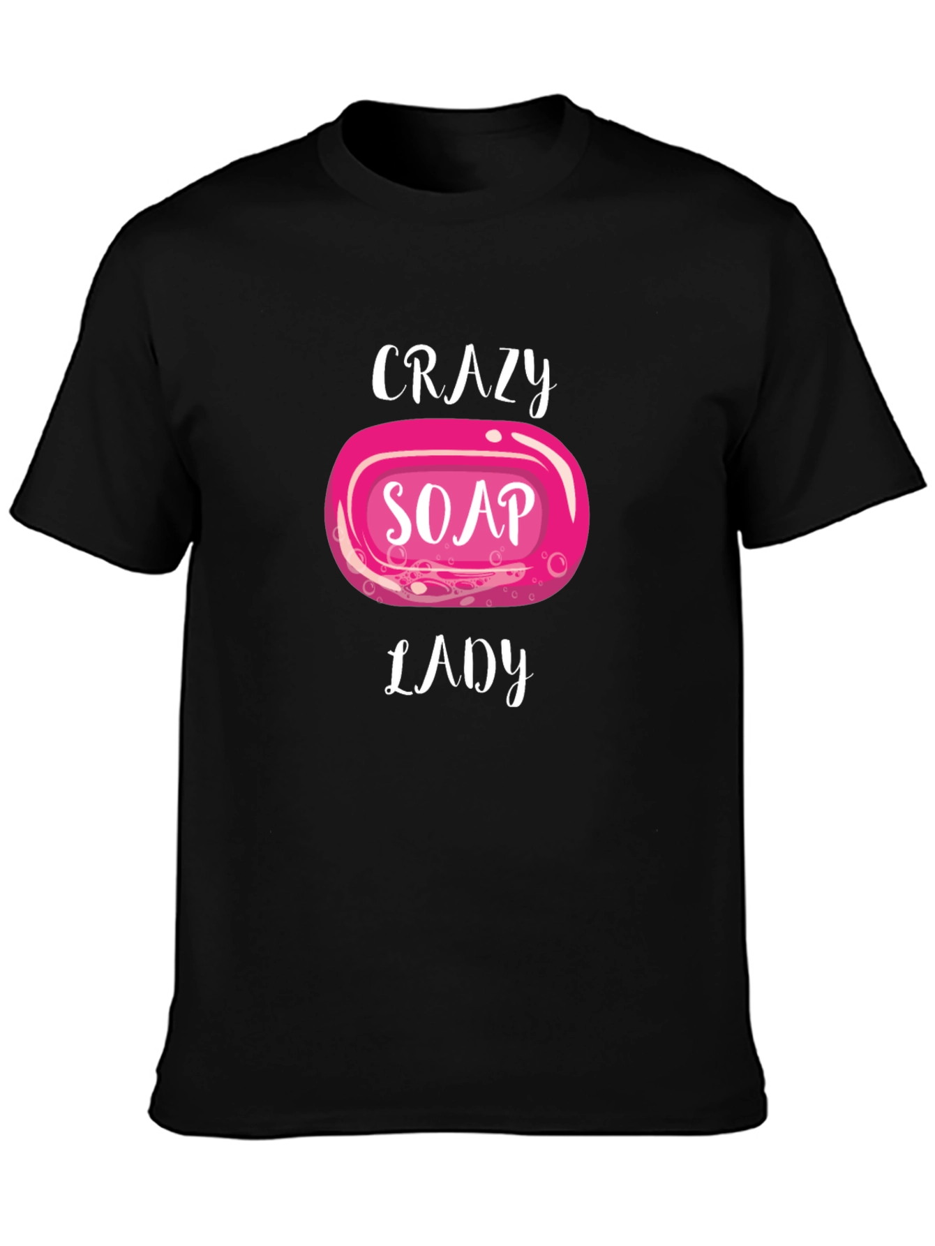 Black Crazy Soap Lady Black T-Shirt view 3