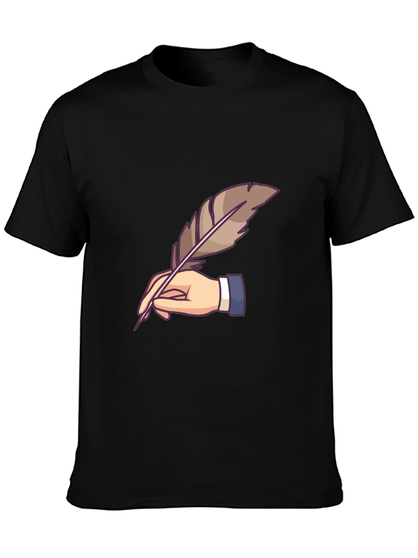 Black Quill Pen Writer Graphic Tee view 3