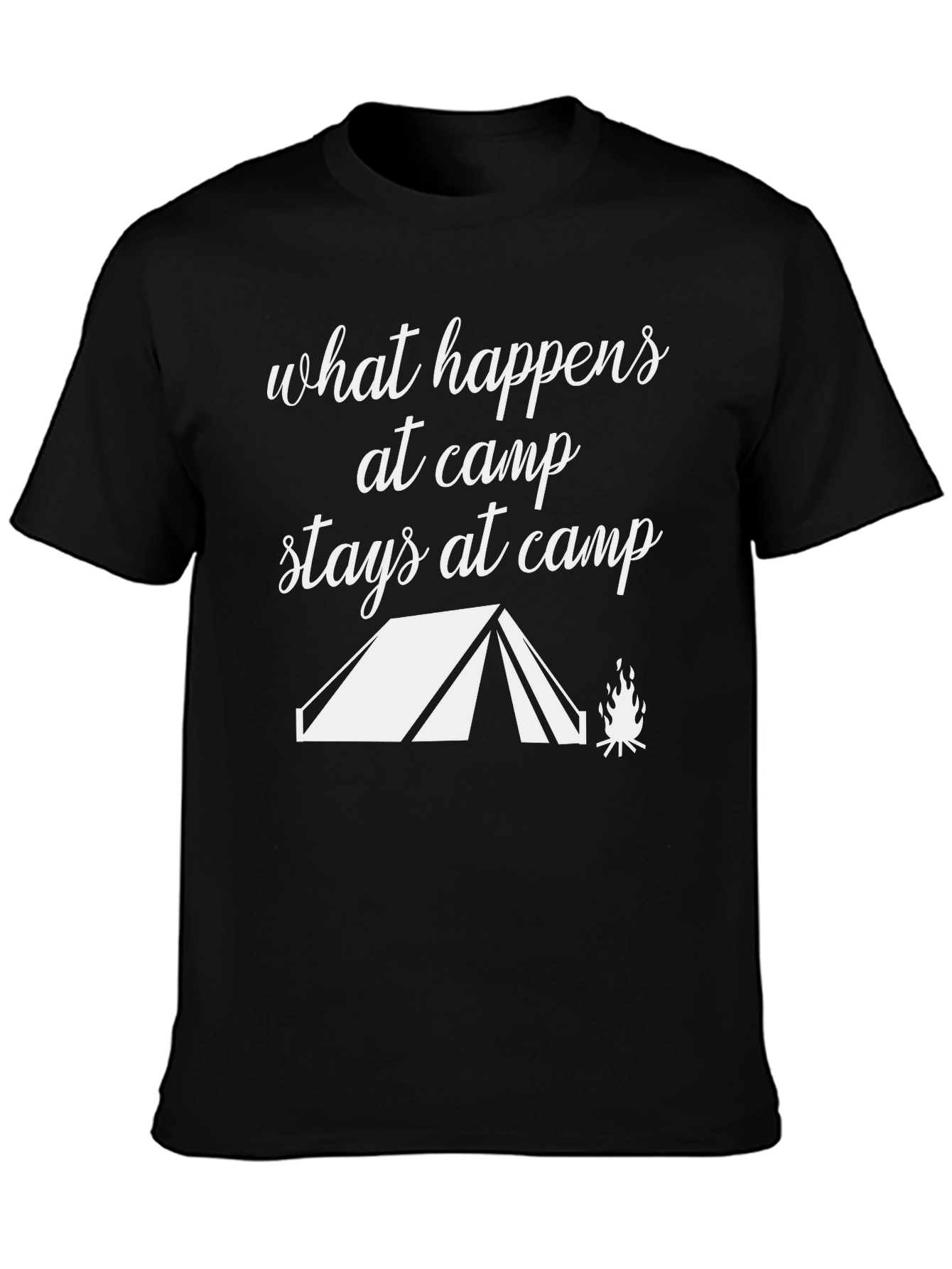 Black Camp Adventure T-Shirt - What Happens at Camp view 3