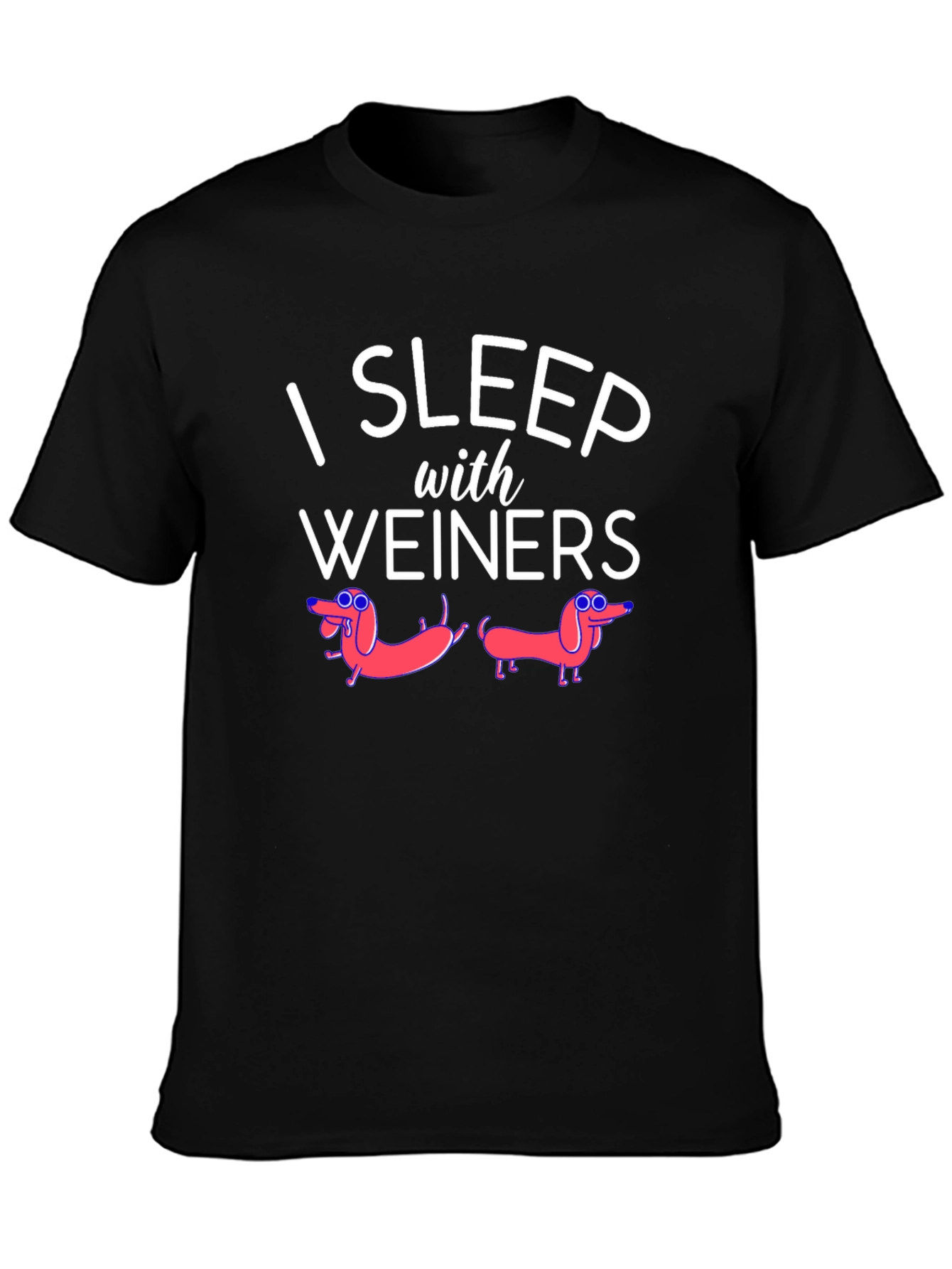 Black I Sleep With Weiners Funny Graphic Tee view 3
