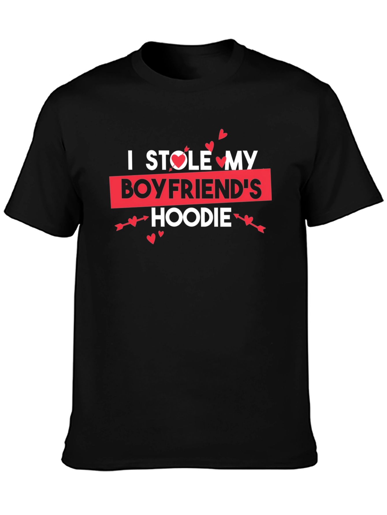 Black I Stole My Boyfriend's Hoodie T-Shirt view 3