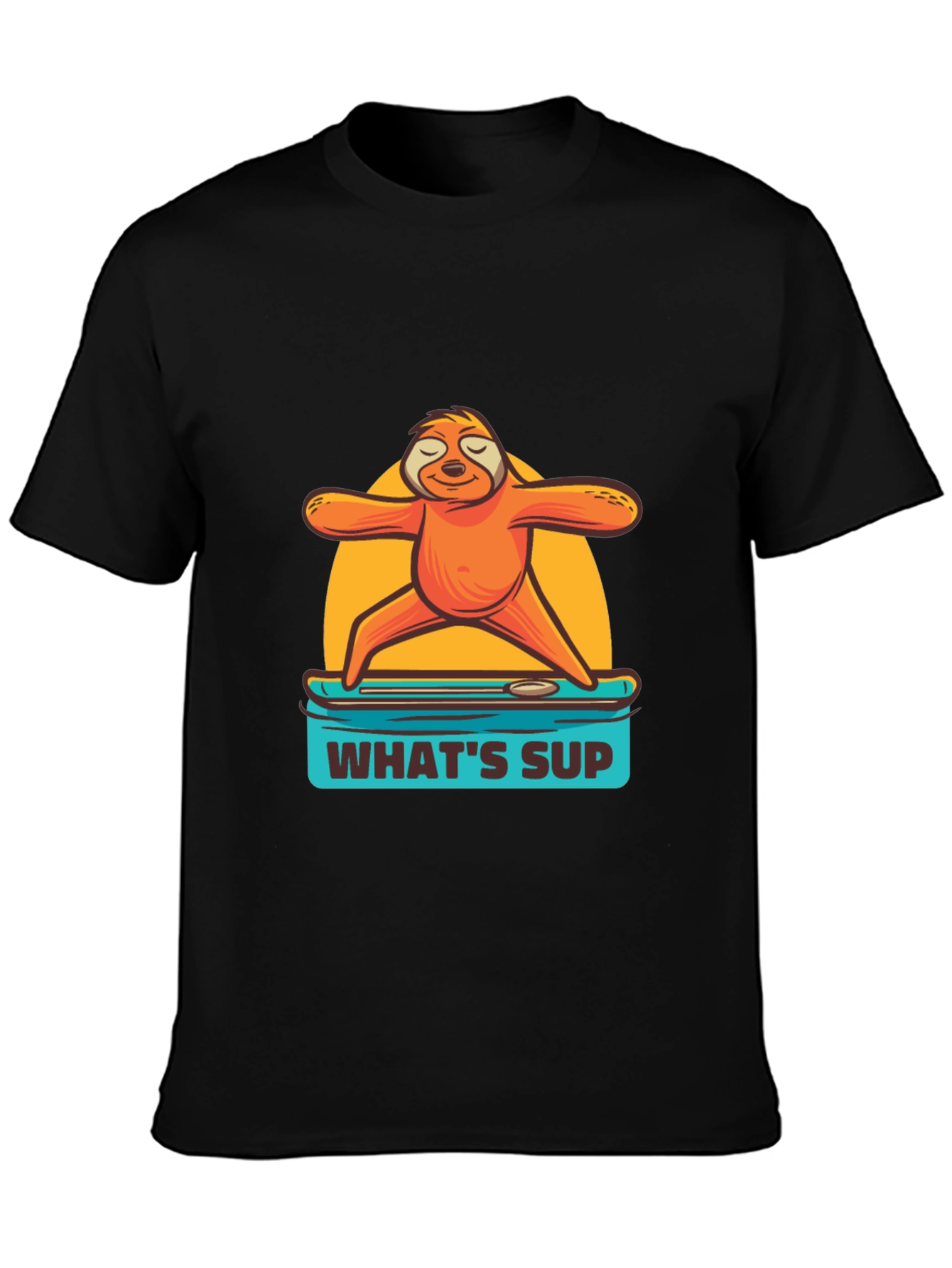 Black Sloth Yoga Paddleboard T-Shirt - What's Sup? view 3