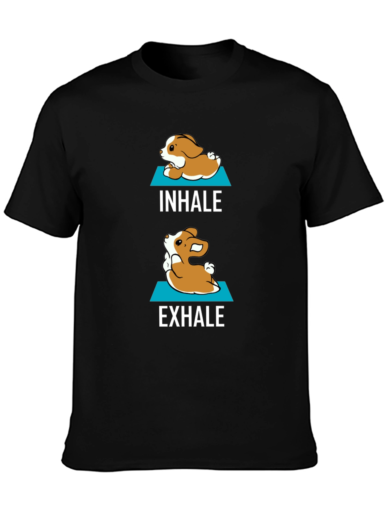 Black Inhale Exhale Yoga Dog Graphic Tee - Men's Black T-Shirt view 3